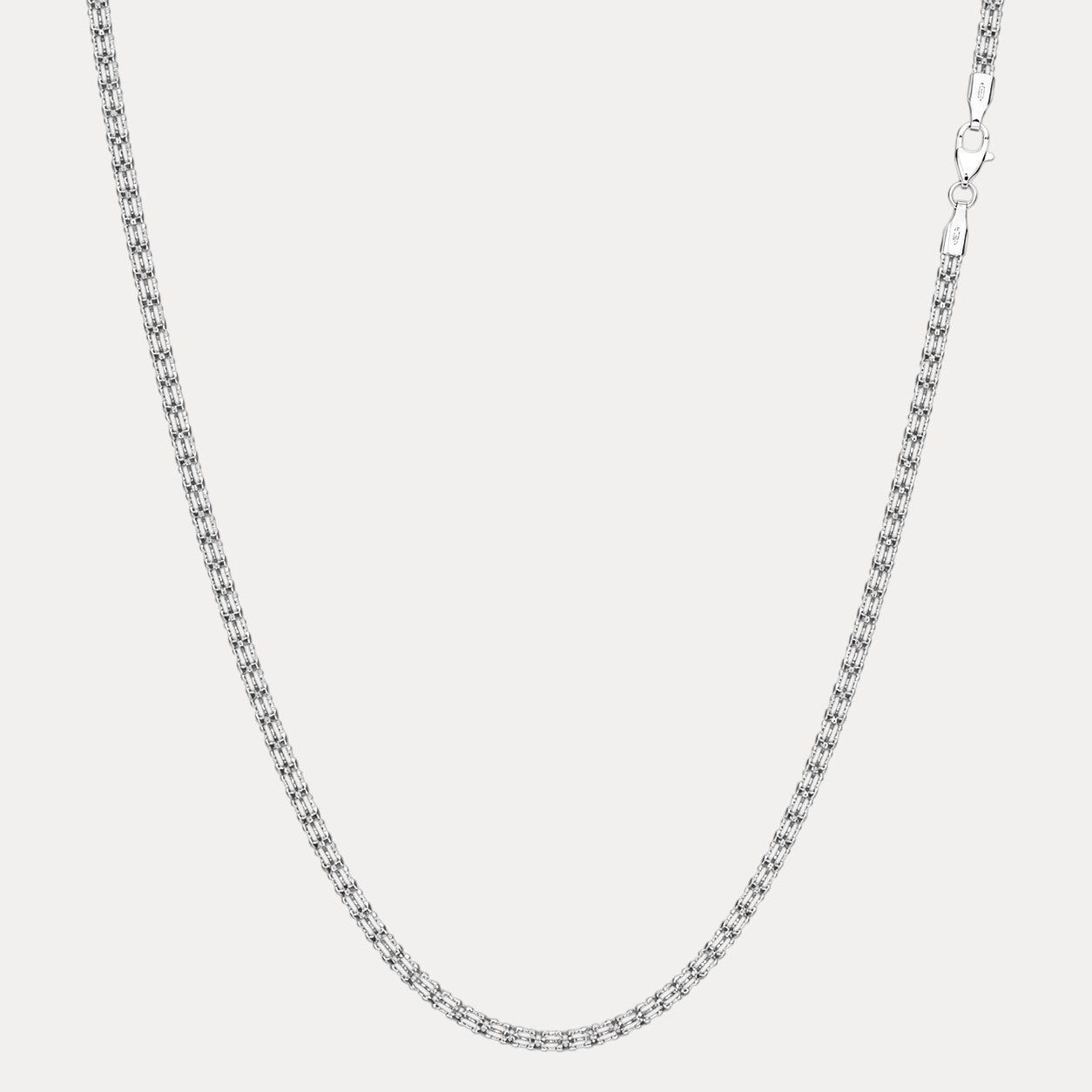 925 Sterling Silver 4-Link Ice Chain Necklace