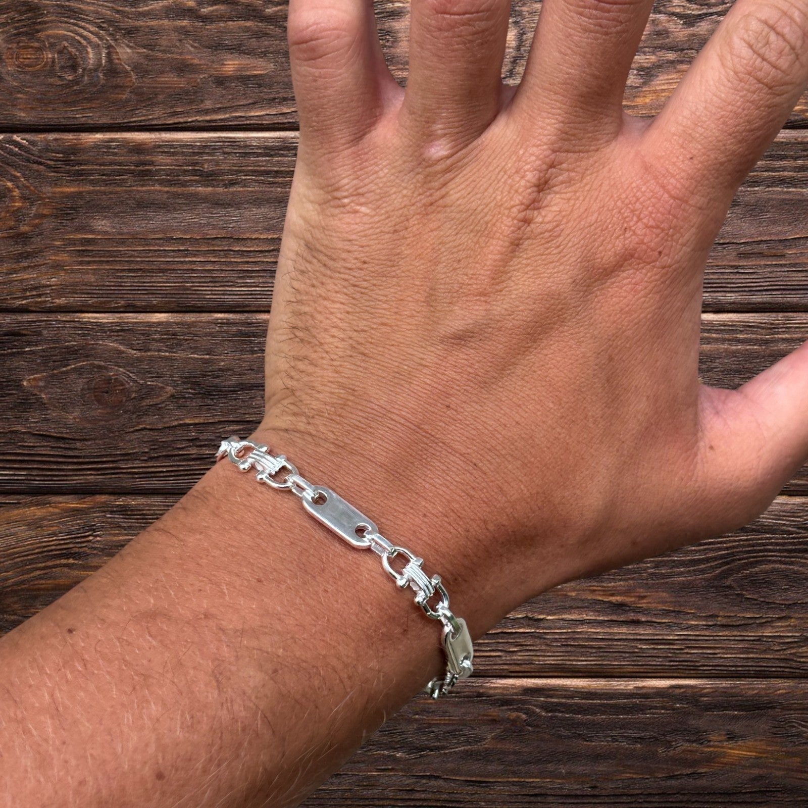 Bracelet à maillons Ferragamo personnalisé en argent sterling 925 de 7,5 mm