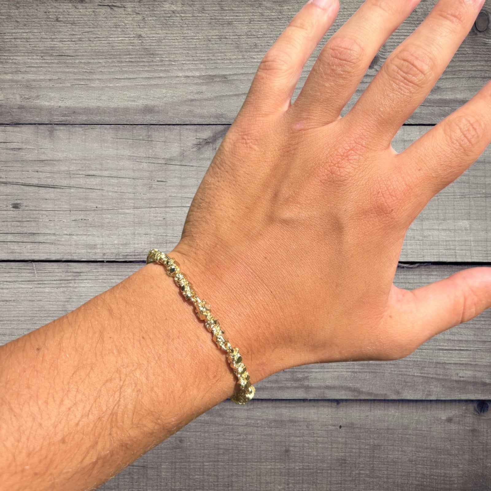 Pulsera de pepitas de plata de ley 925 de 5 mm