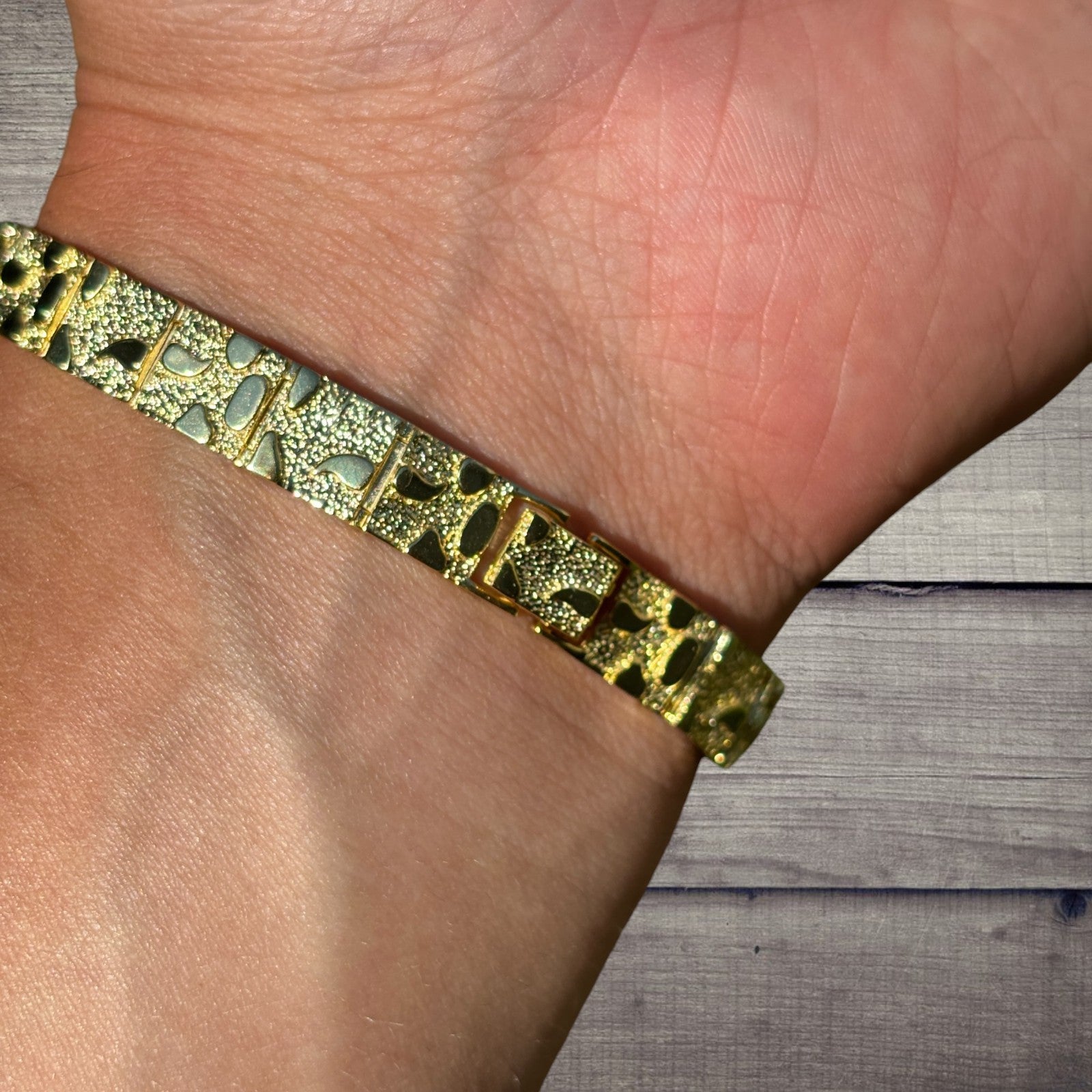 Bracelet à maillons pépites personnalisé en argent sterling 925 de 8 mm