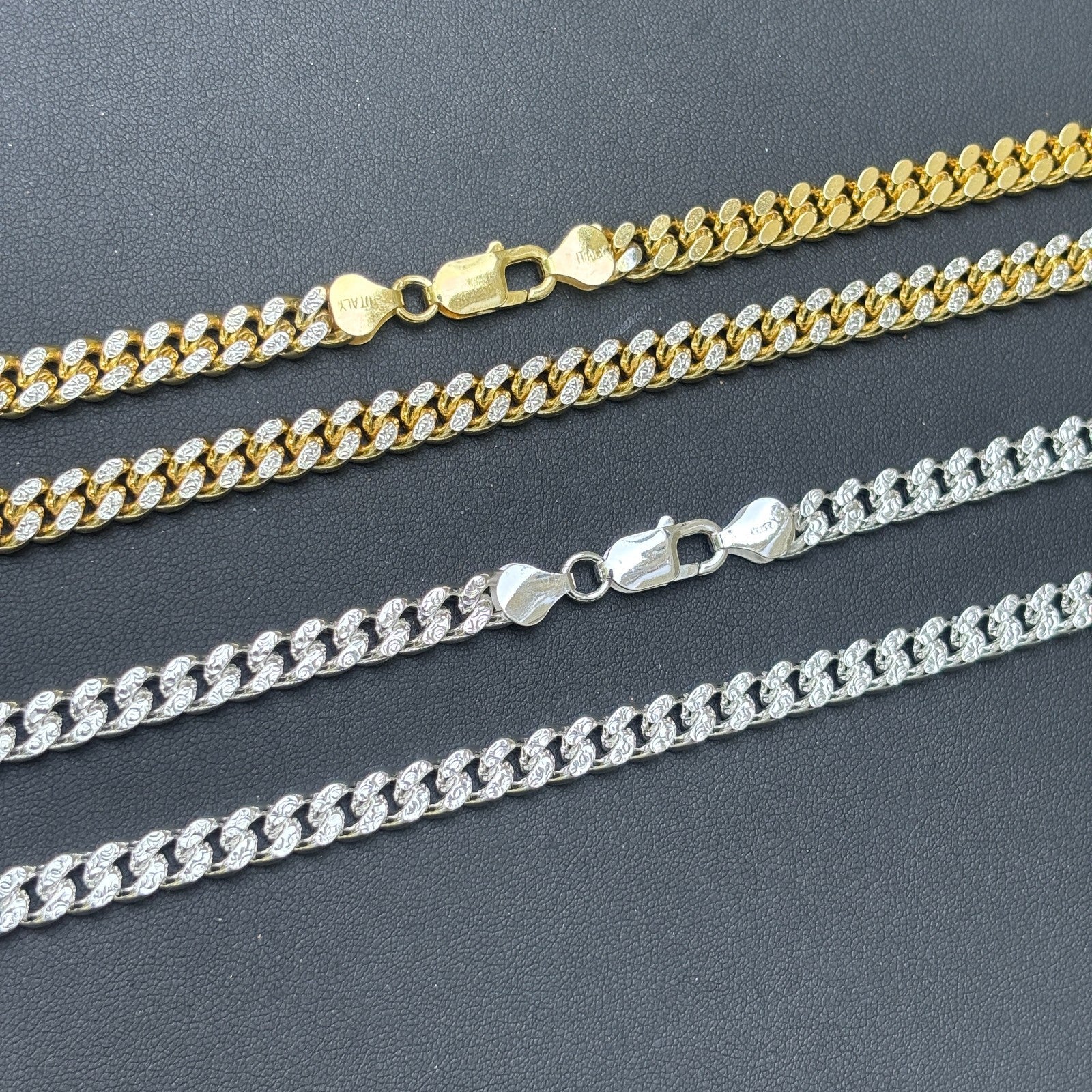 Collier en argent sterling 925 avec chaîne cubaine Miami taille diamant de 7 mm