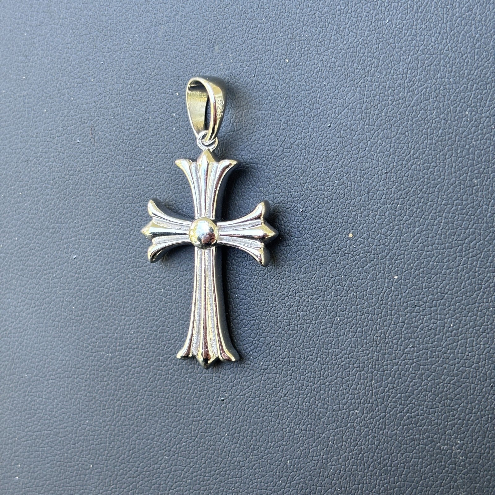 Pendentif croix cœur en argent sterling 925 - Moyen