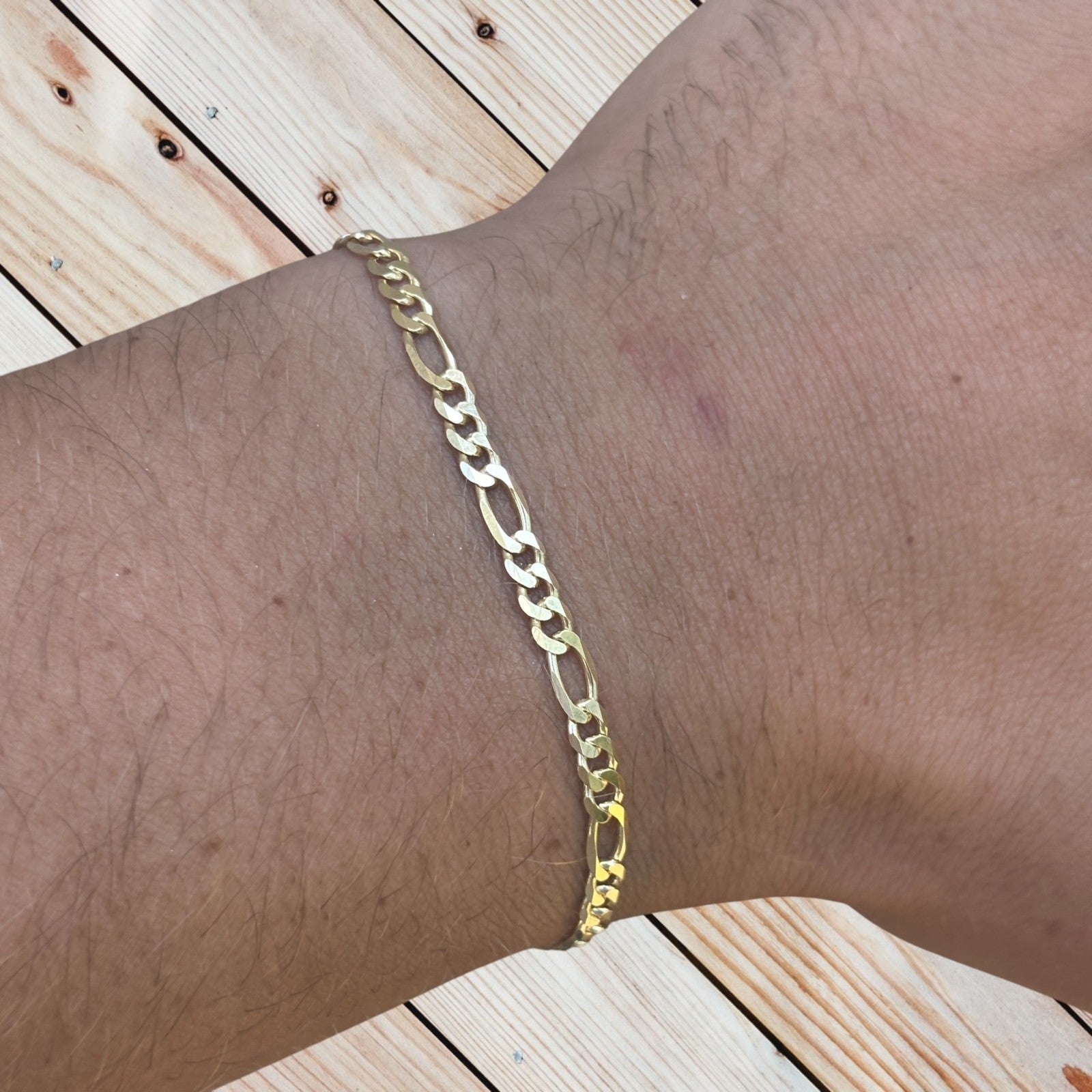925 Sterling Silver 3.5mm Figaro Bracelet