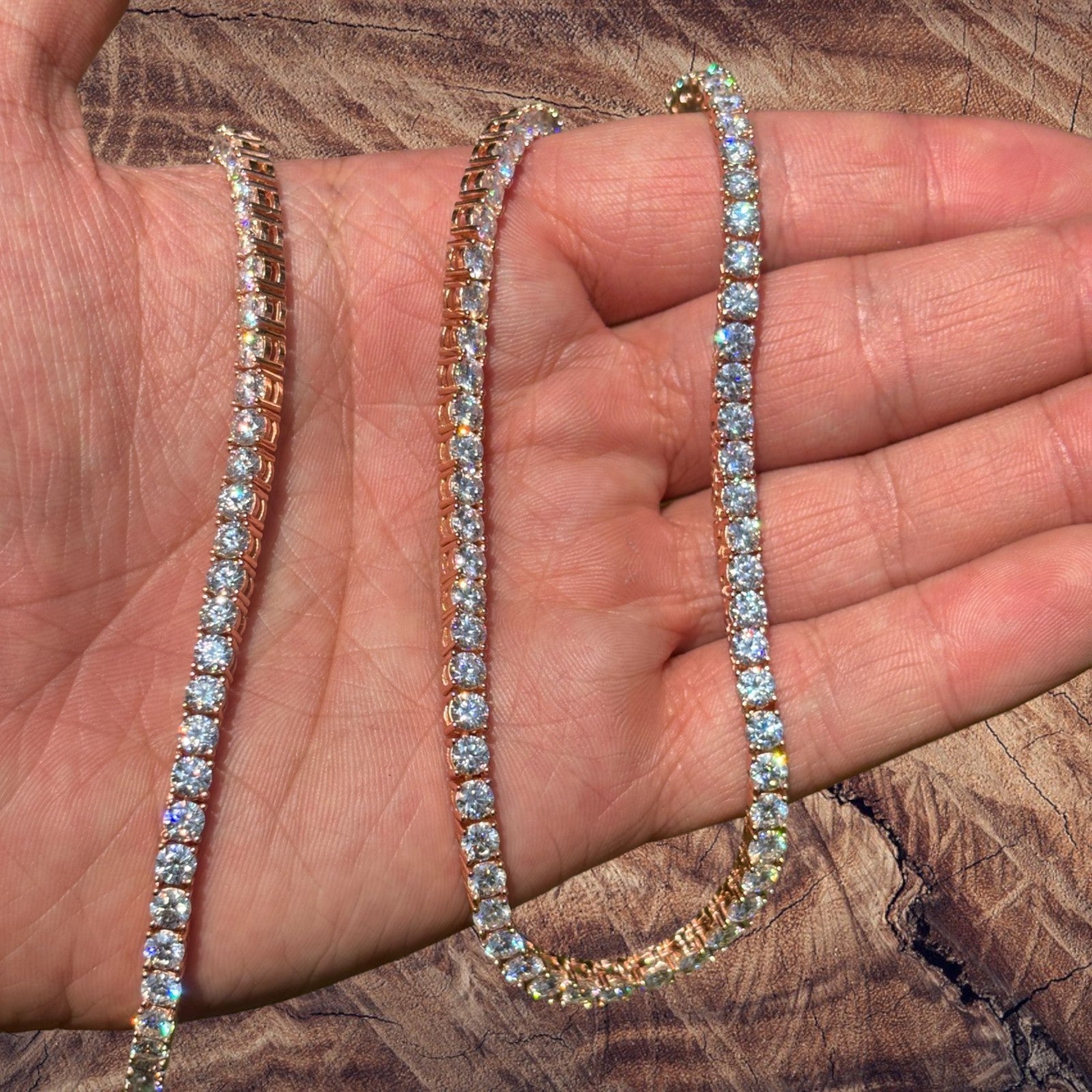 Collier chaîne tennis en argent sterling 925 de 4 mm avec zircone cubique ou moissanite