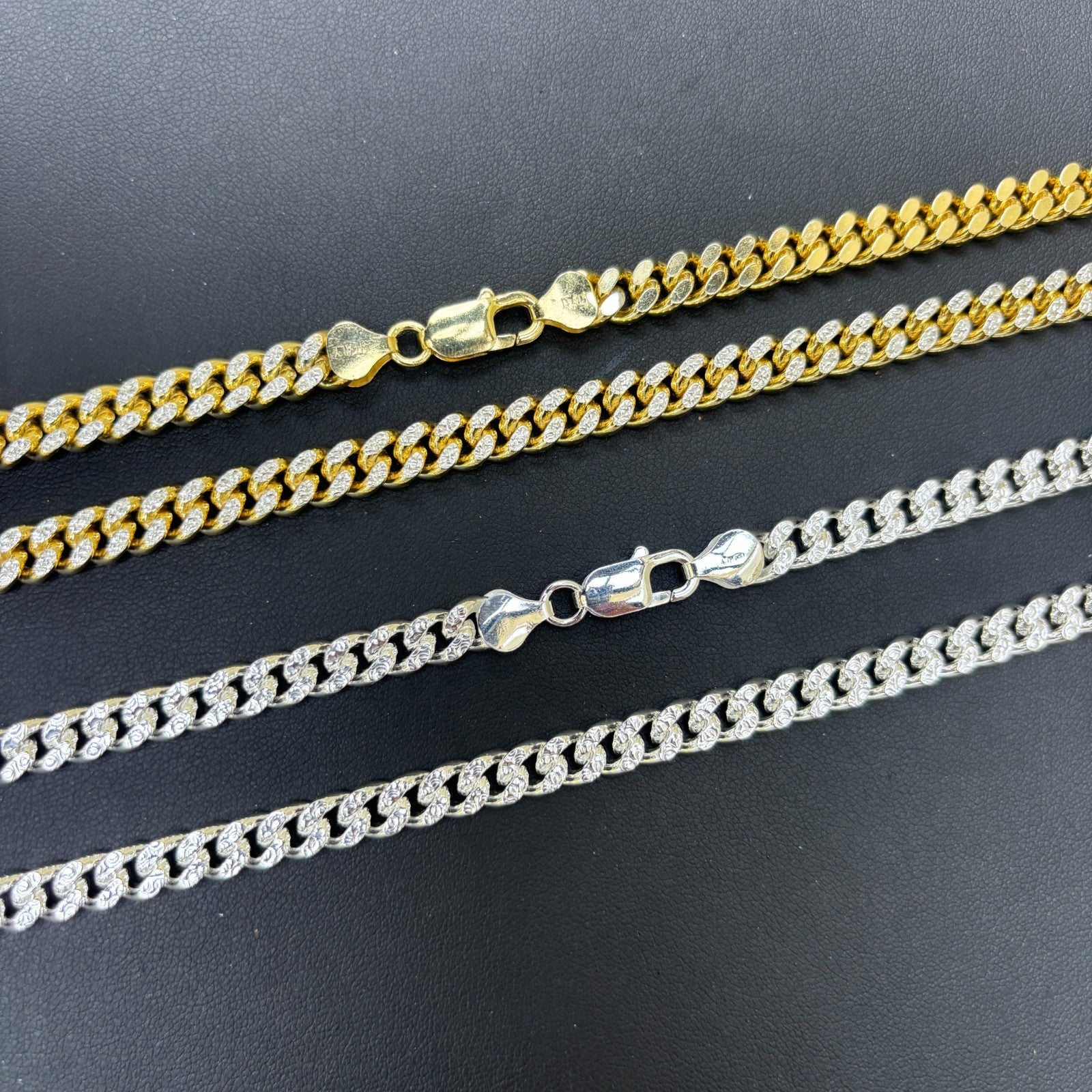 Collier en argent sterling 925 avec chaîne cubaine Miami taille diamant de 7 mm