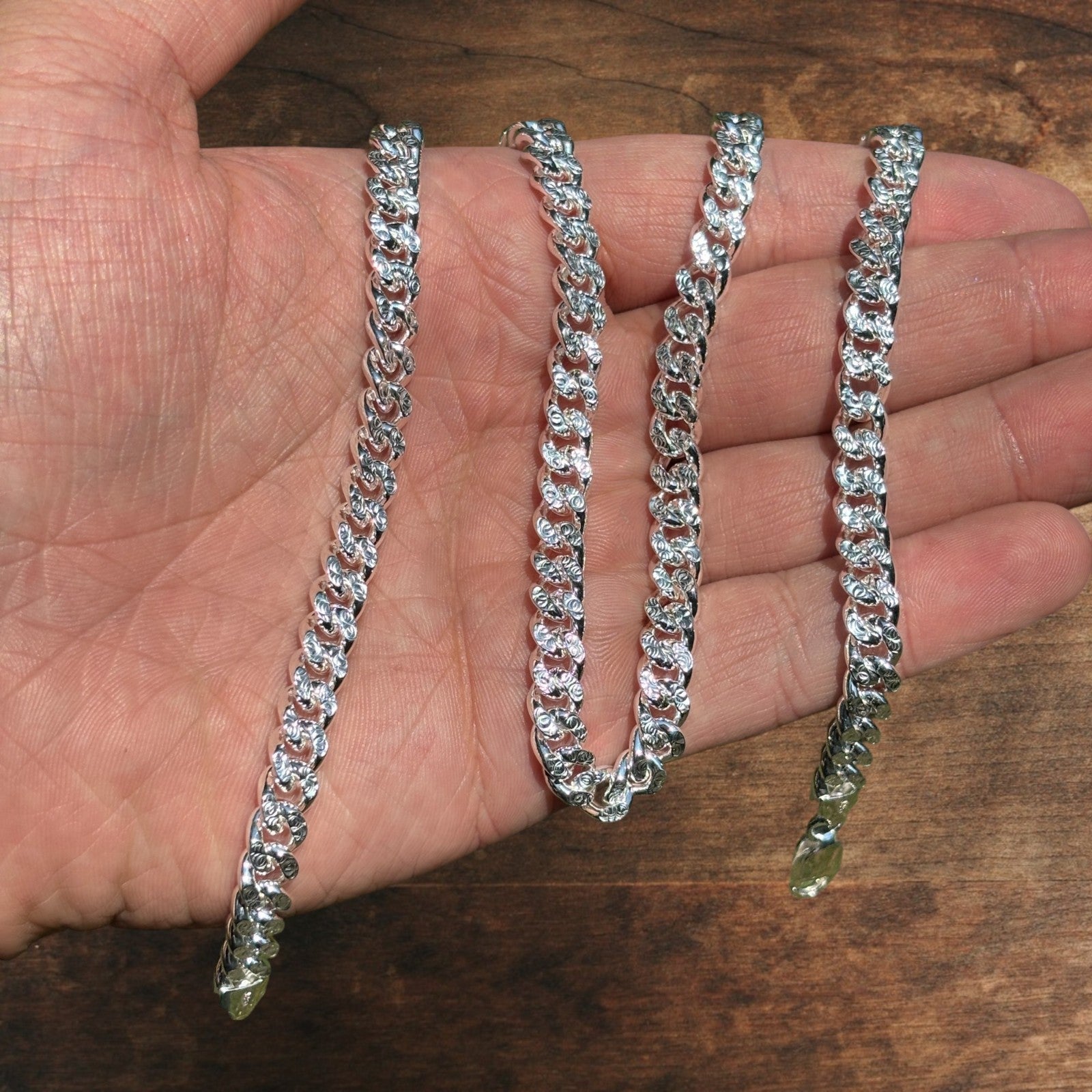 Collier en argent sterling 925 avec chaîne cubaine Miami taille diamant de 7 mm