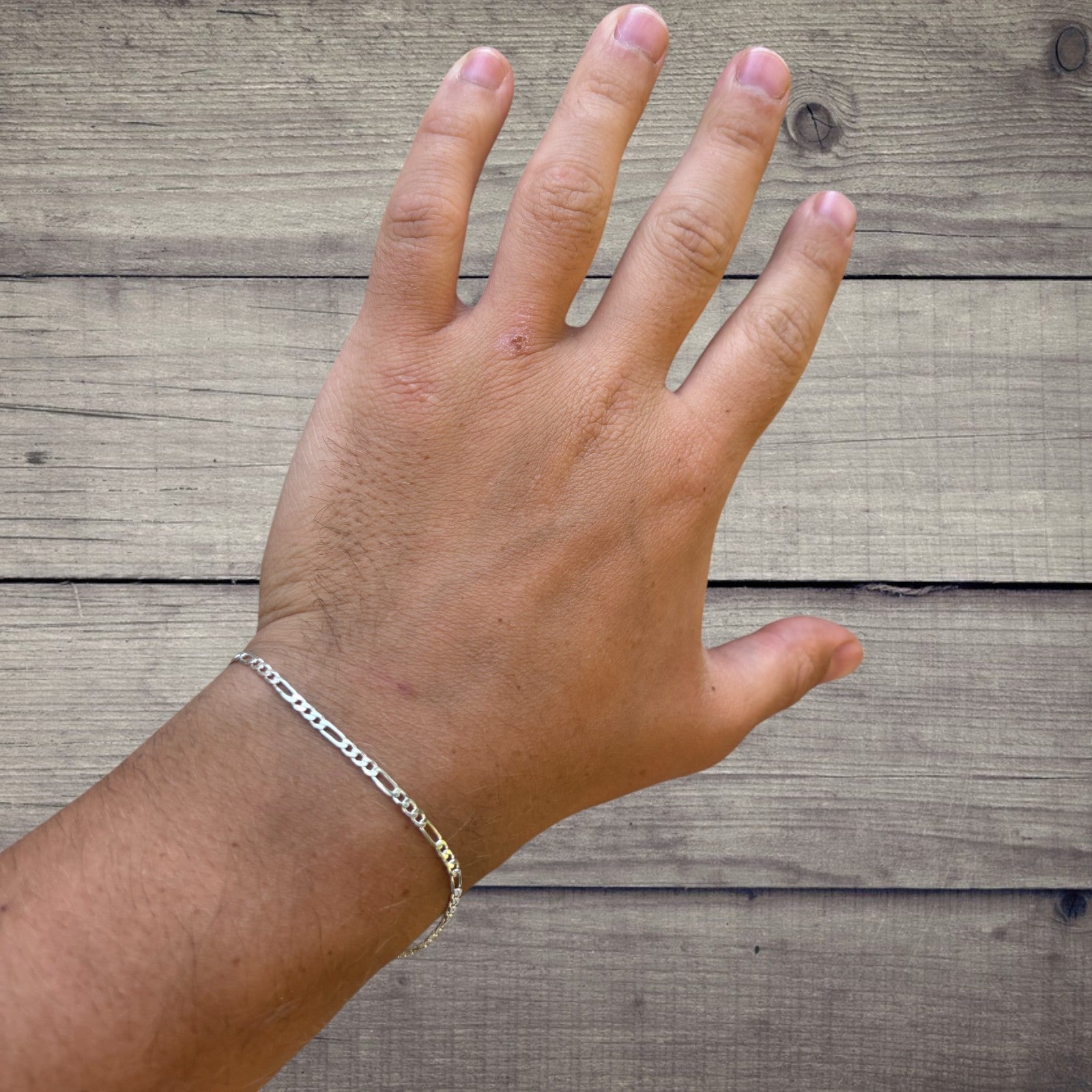 925 Sterling Silver 2.5mm Figaro Bracelet