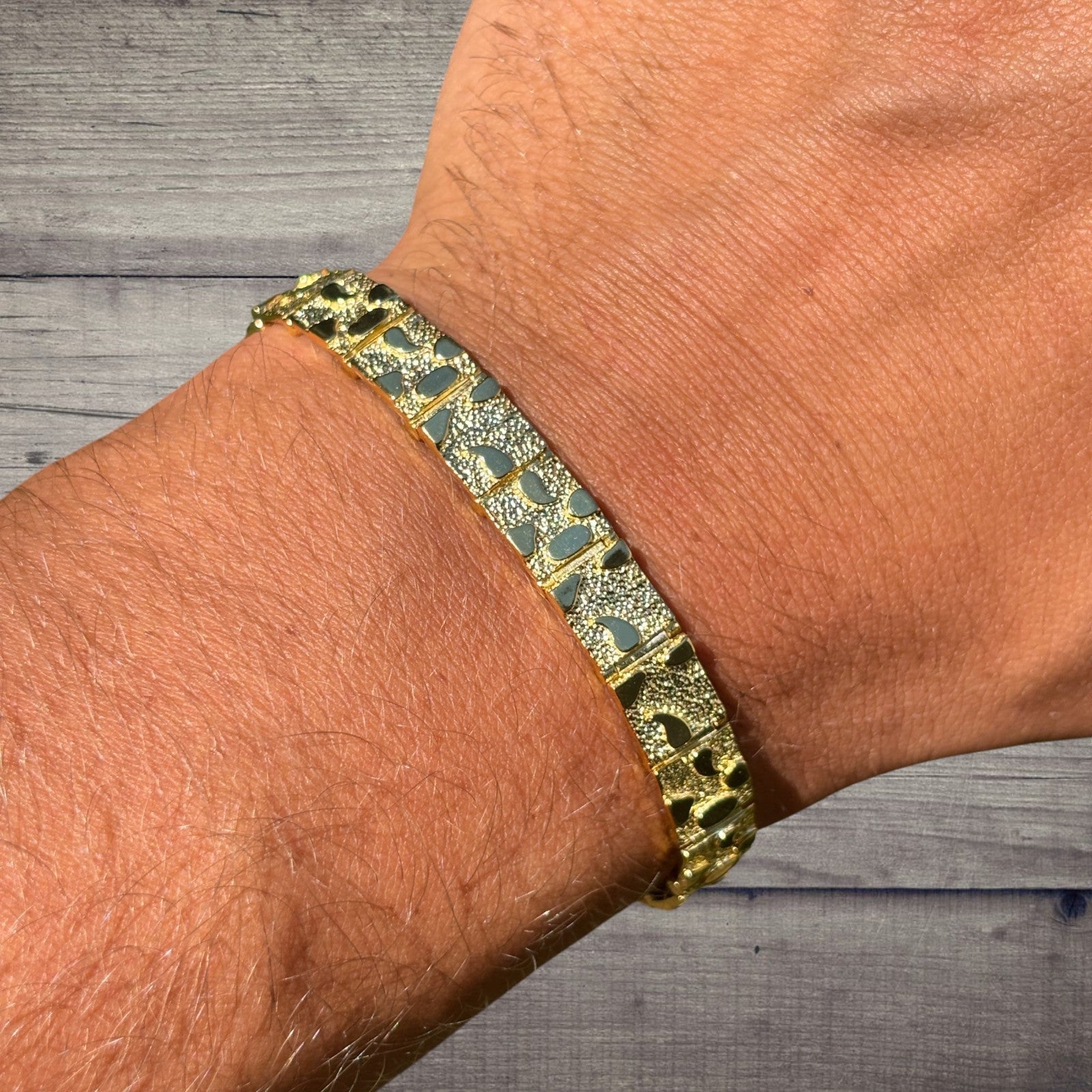 Bracelet à maillons pépites personnalisé en argent sterling 925 de 8 mm