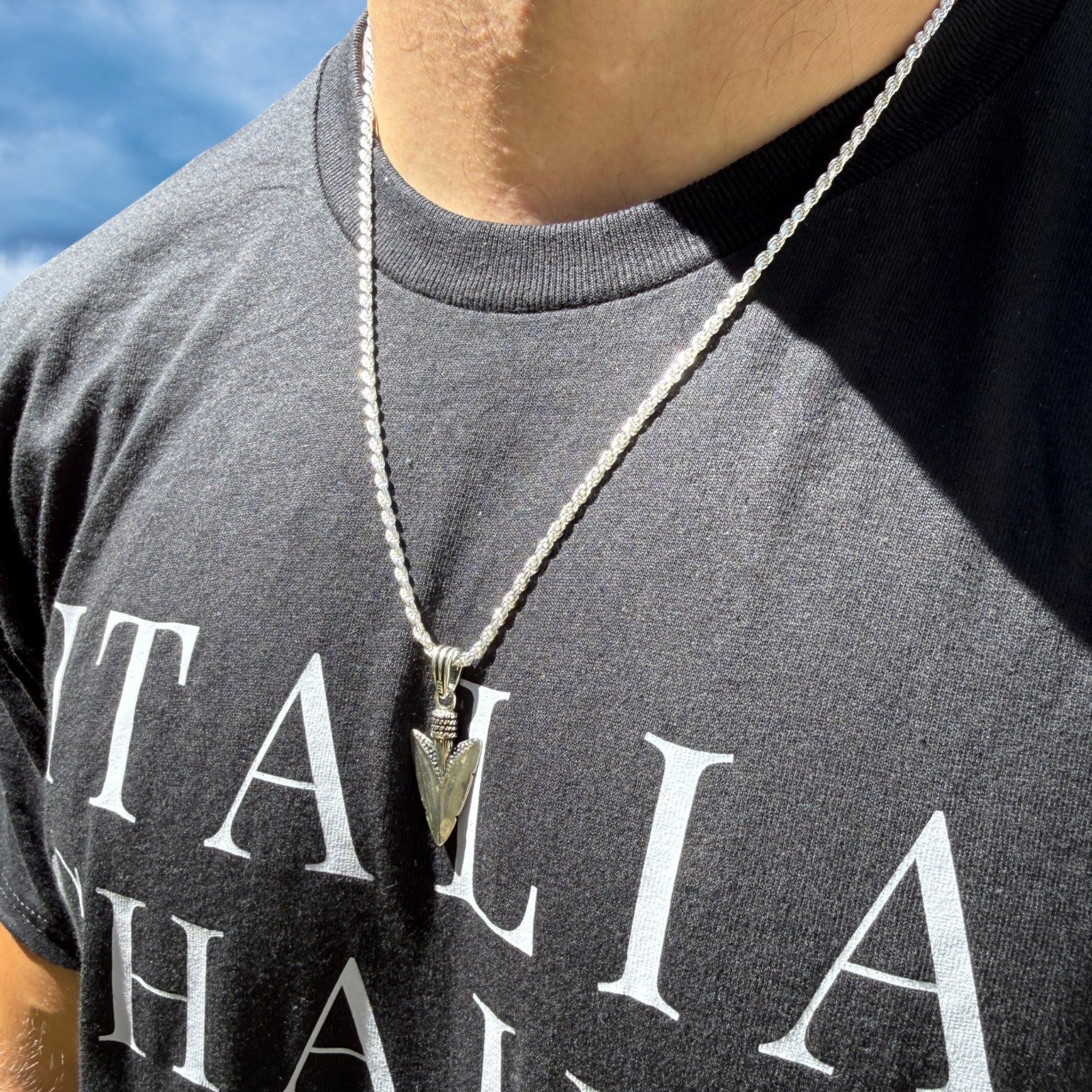 925 Sterling Silver Shark Tooth Pendant
