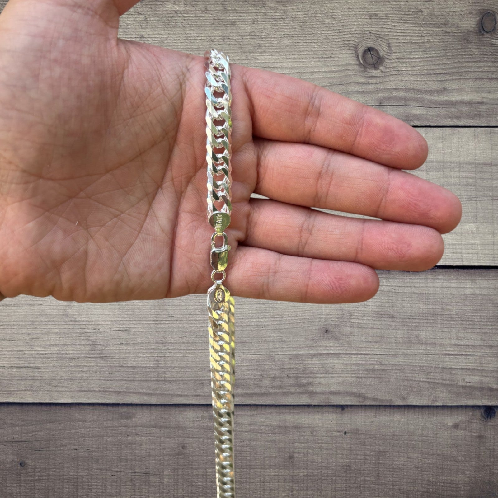 Collar de cadena doble de 10 mm en plata de ley 925