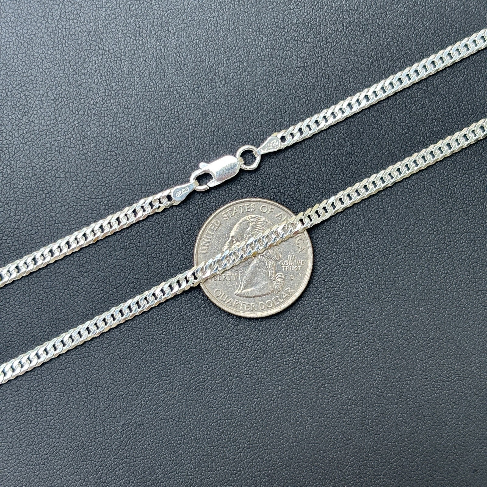 Collar de cadena doble de 3,5 mm de plata de ley 925