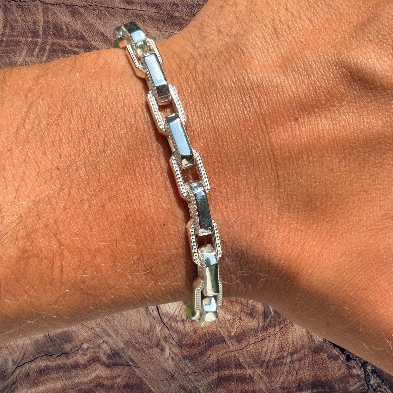 Bracelet Hermès fantaisie en argent sterling 925 de 7 mm