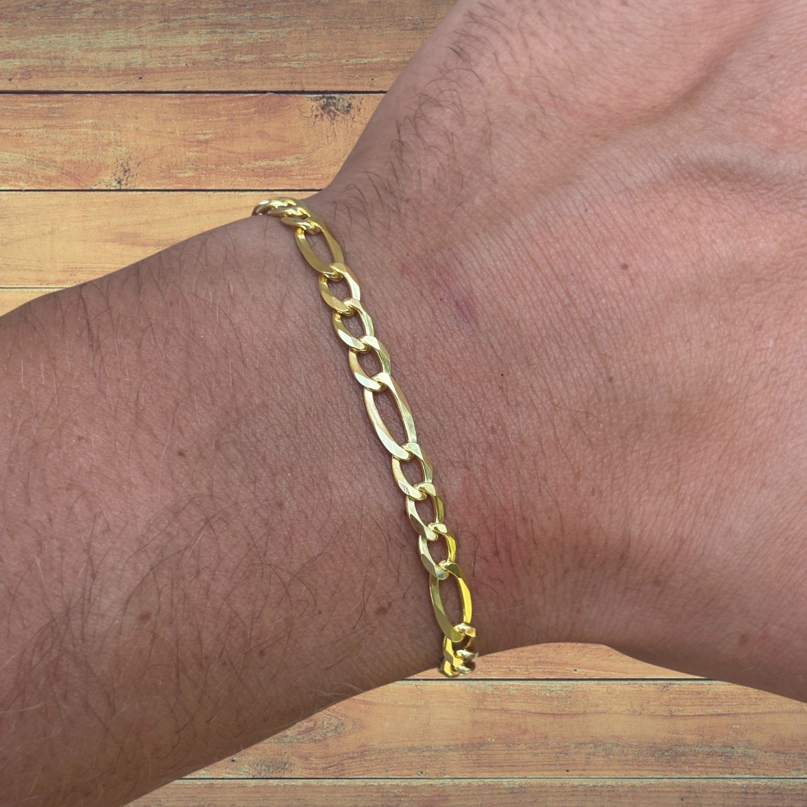 925 Sterling Silver 5mm Figaro Bracelet