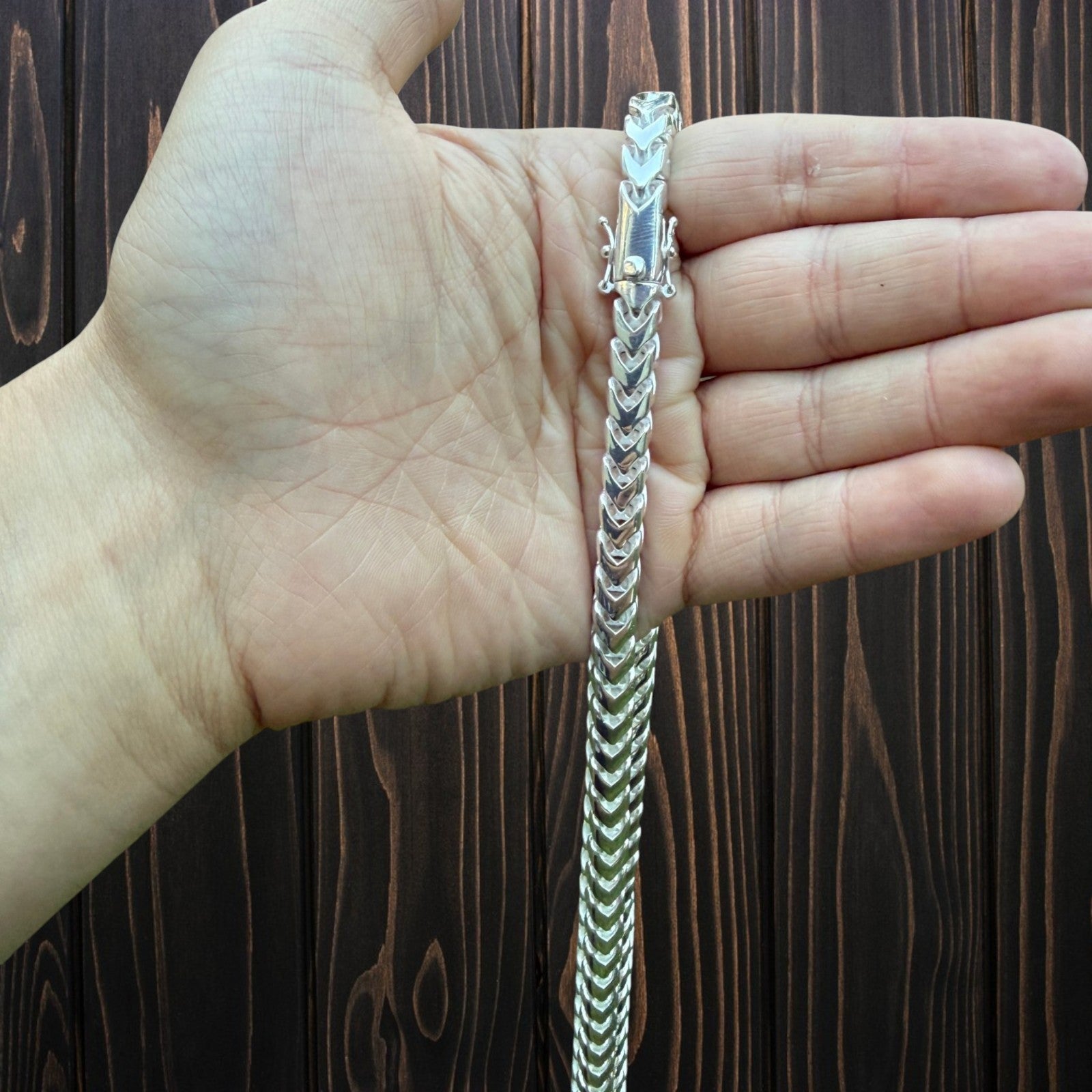 925 Sterling Silver 8mm Box Franco Chain Necklace