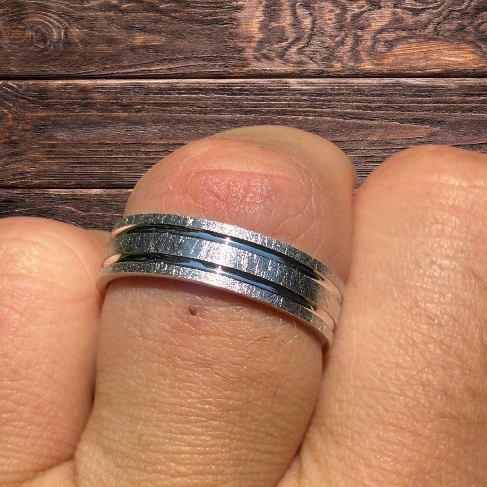 925 Sterling Silver Classic Scraped Wedding Band Ring