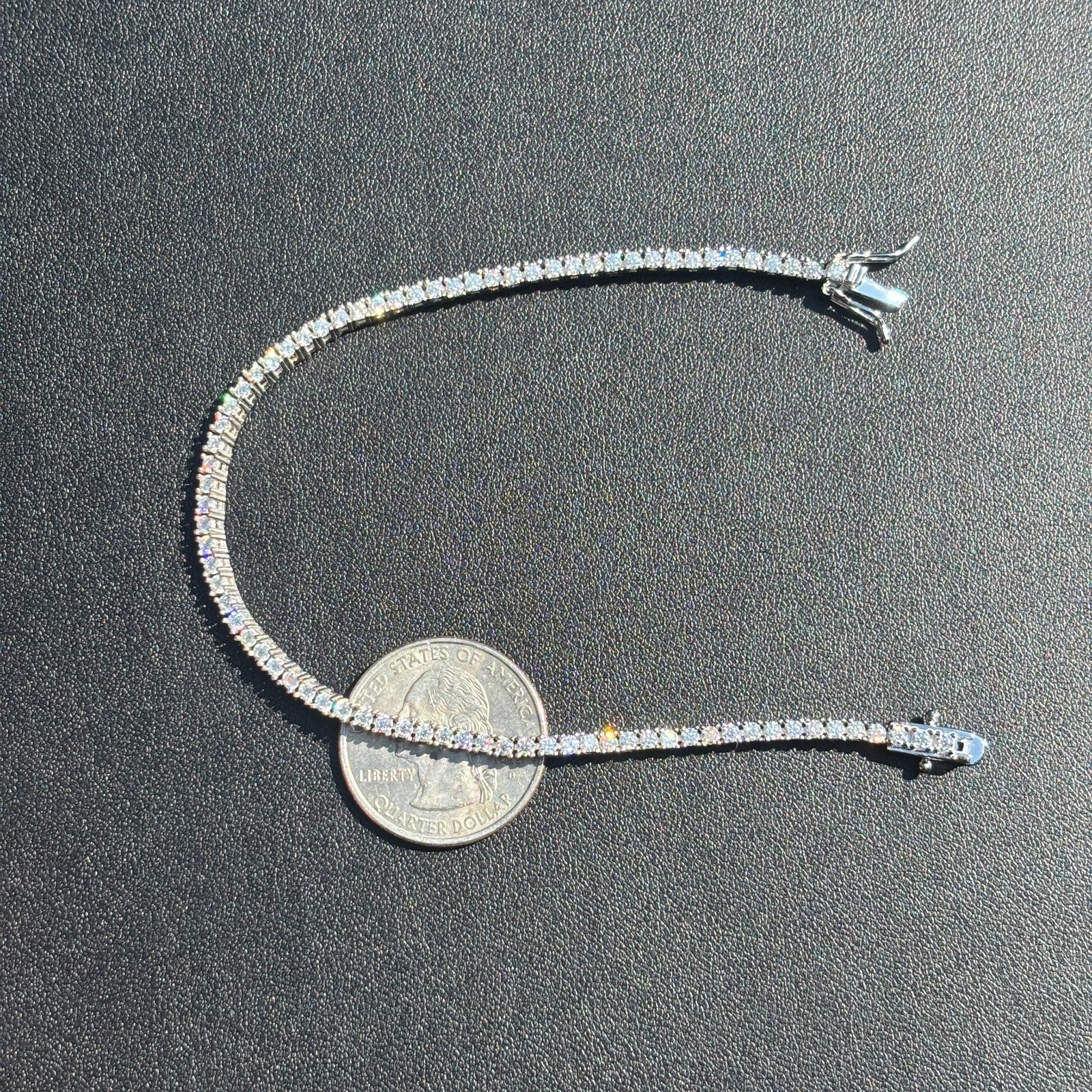 925 Sterling Silver 2mm Tennis Bracelet - CZ Or Moissanite