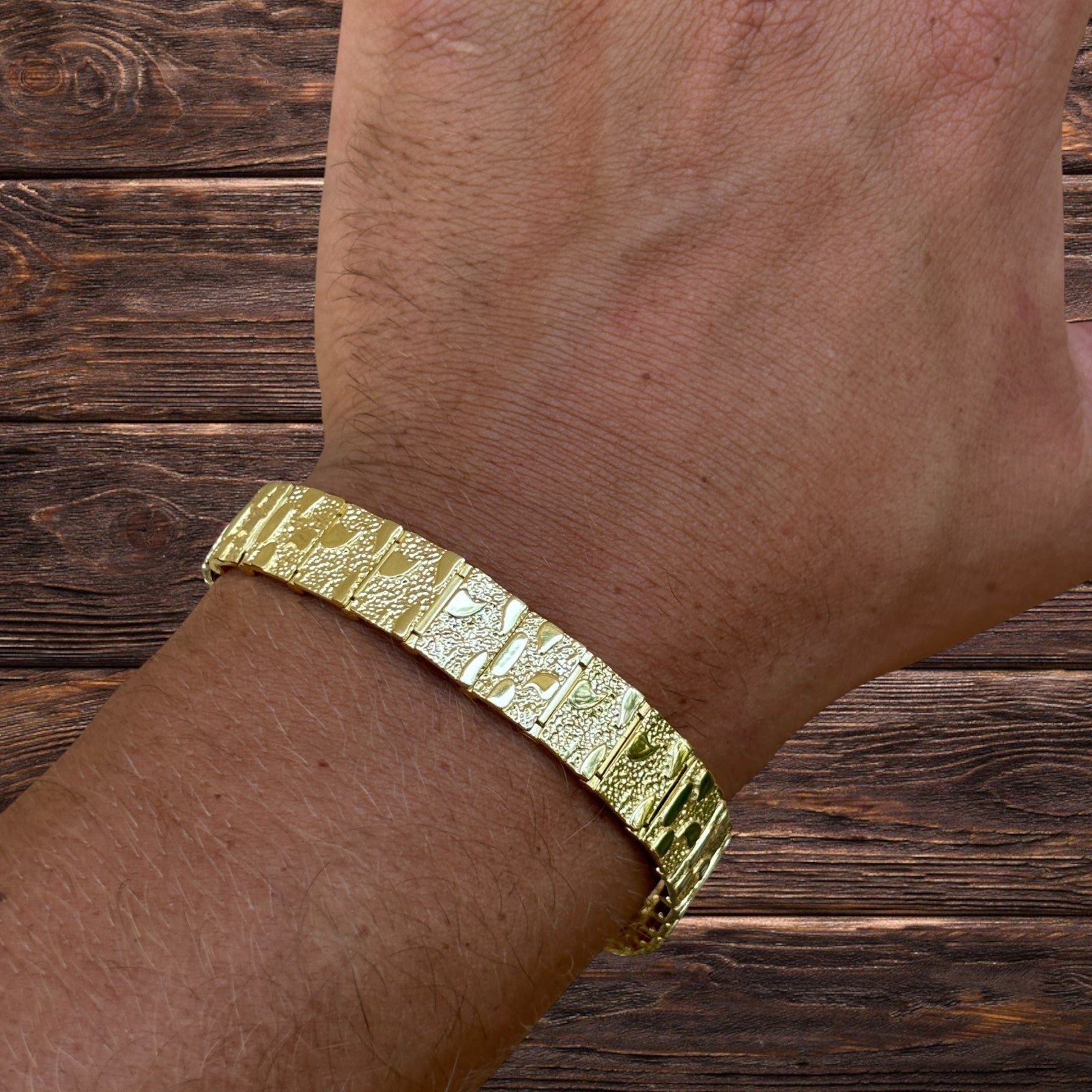 925 Sterling Silver 12mm Custom Nugget Link Bracelet