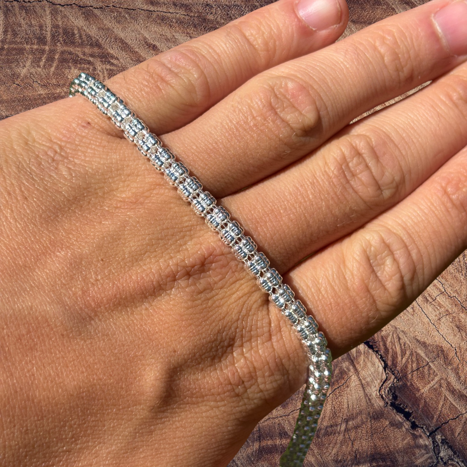 925 Sterling Silver 5-Link Ice Chain Necklace