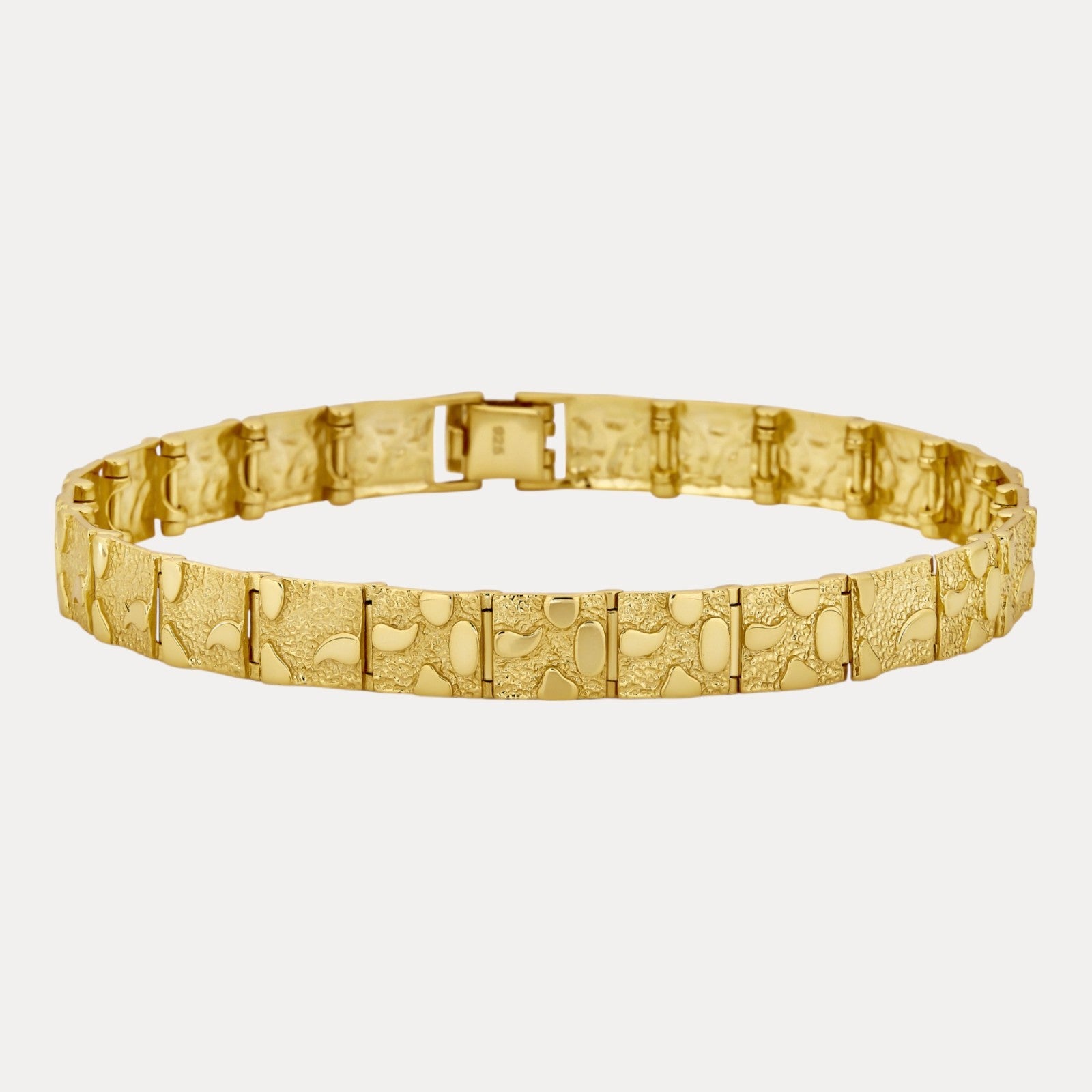 Bracelet à maillons pépites personnalisé en argent sterling 925 de 8 mm