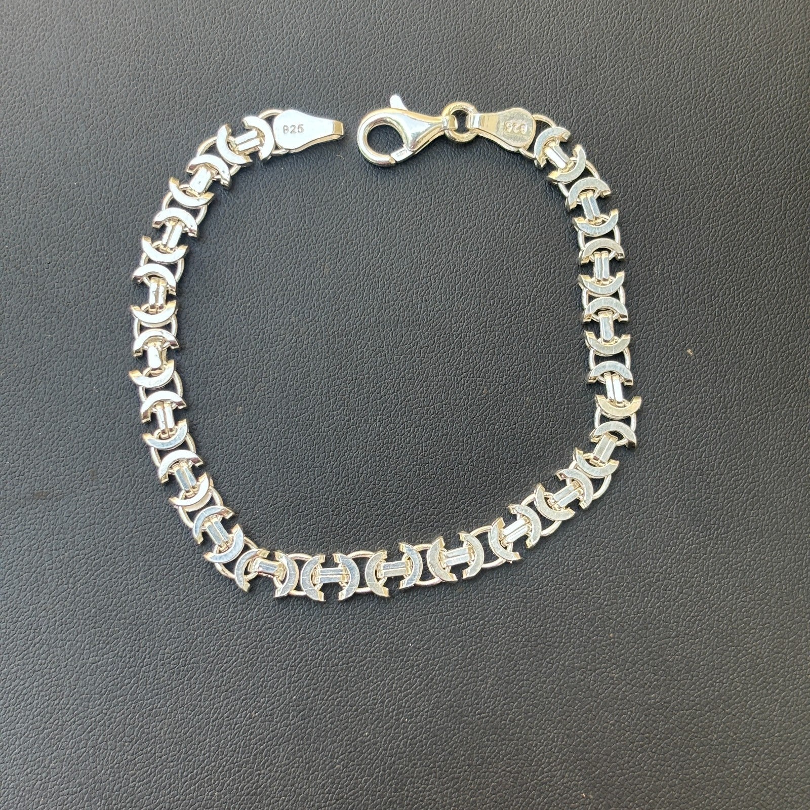 925 Sterling Silver 6mm Flat Byzantine Bracelet