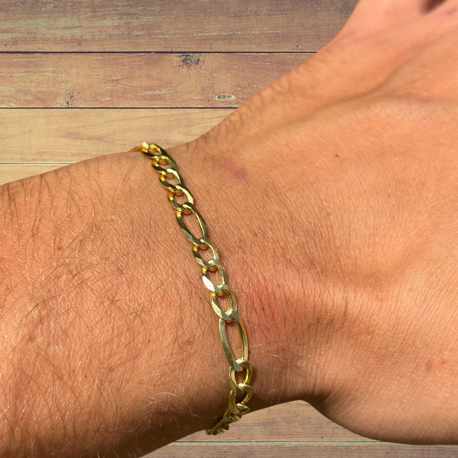 925 Sterling Silver 5mm Figaro Bracelet