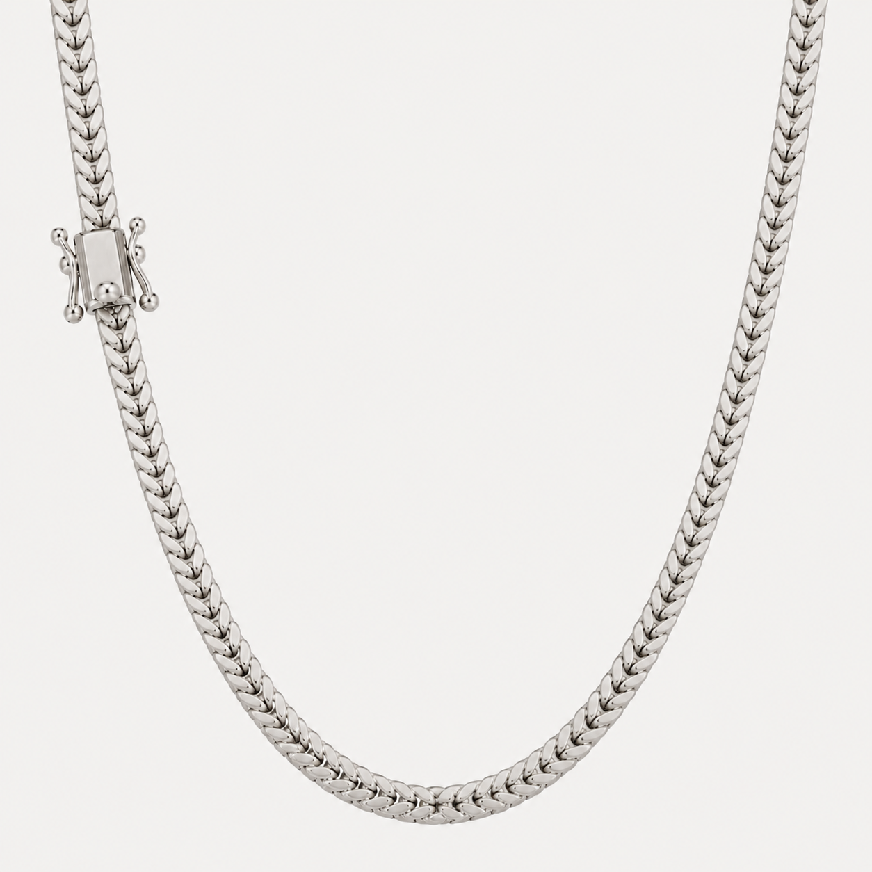 925 Sterling Silver 4mm Box Franco Chain Necklace