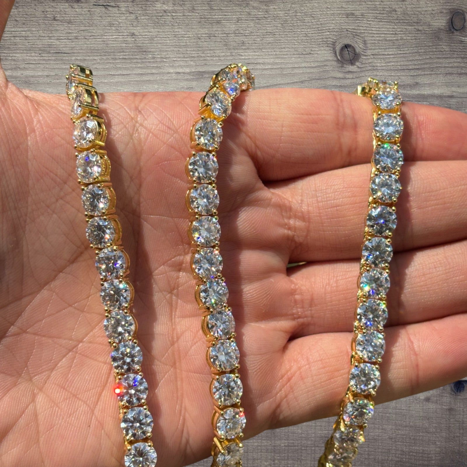 Collier chaîne tennis 7 mm en argent sterling 925 avec zircone cubique ou moissanite