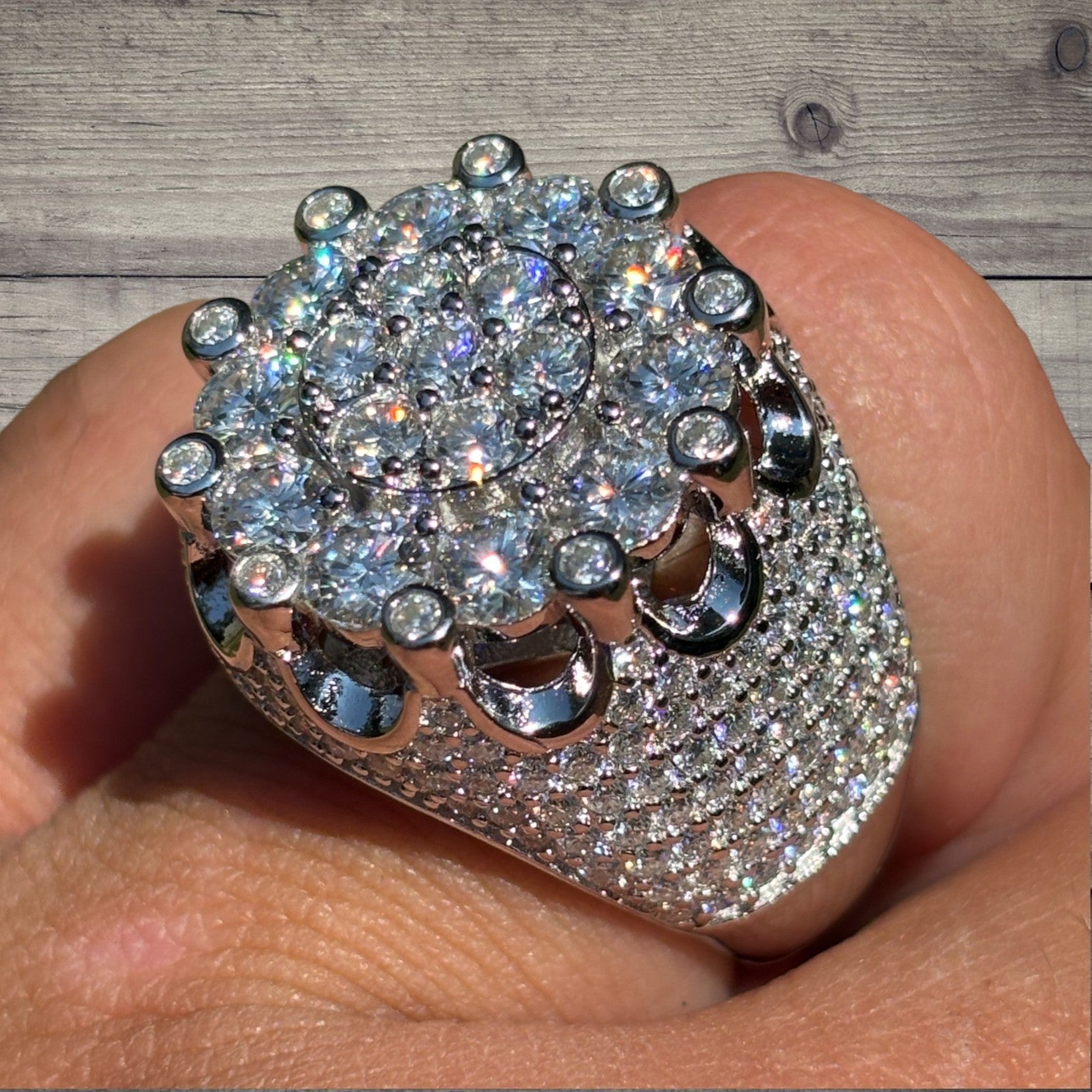 925 Sterling Silver Moissanite Royalty Ring