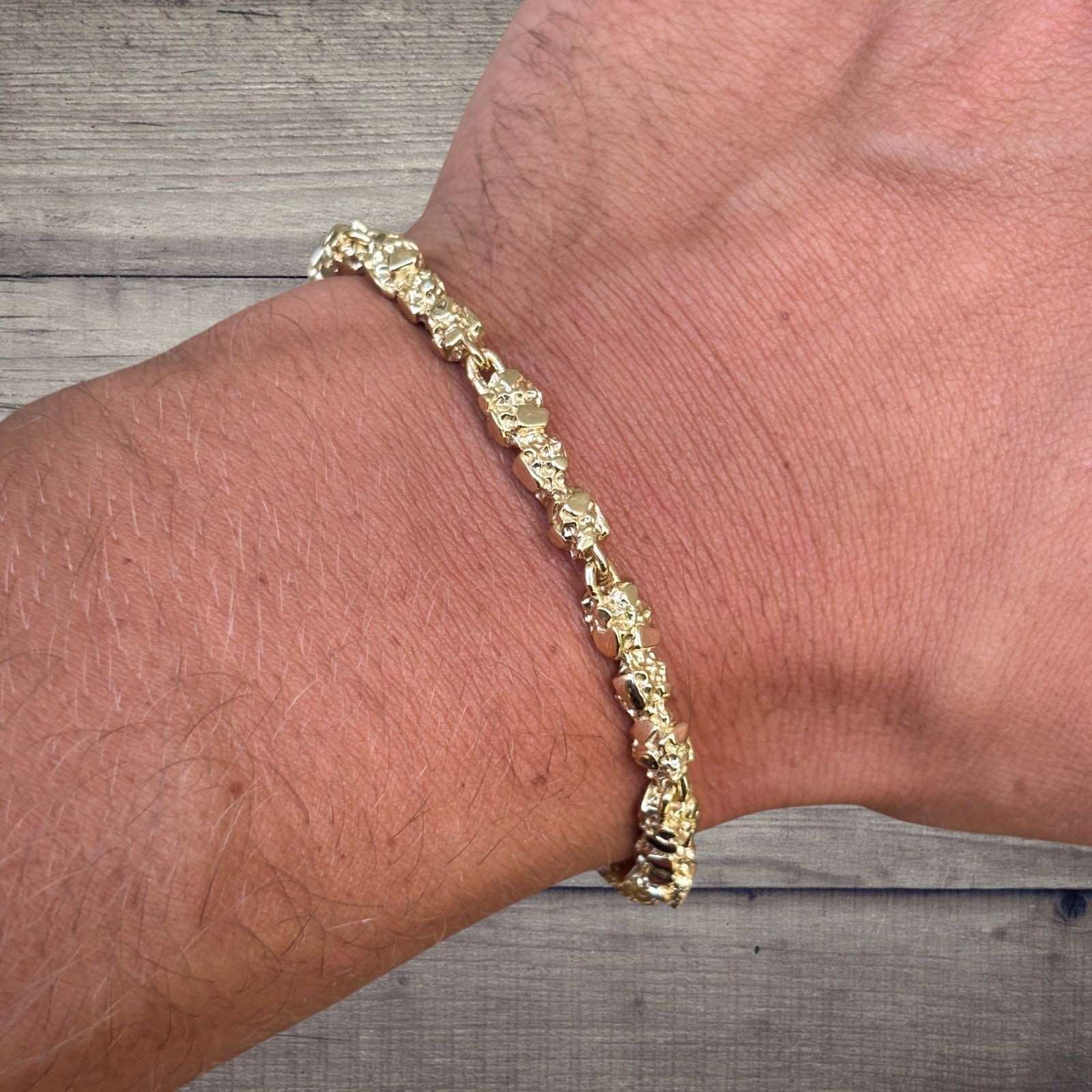 Pulsera de pepitas de plata de ley 925 de 5 mm
