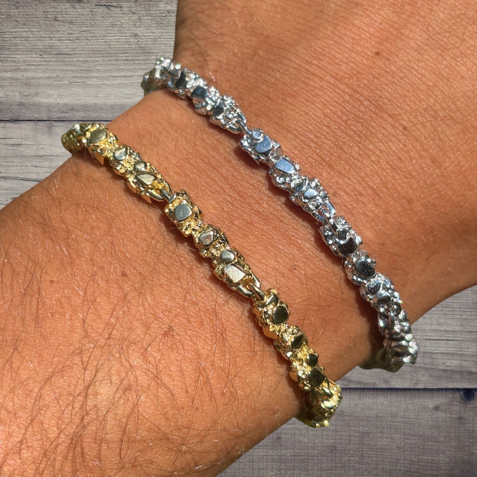 Pulsera de pepitas de plata de ley 925 de 5 mm