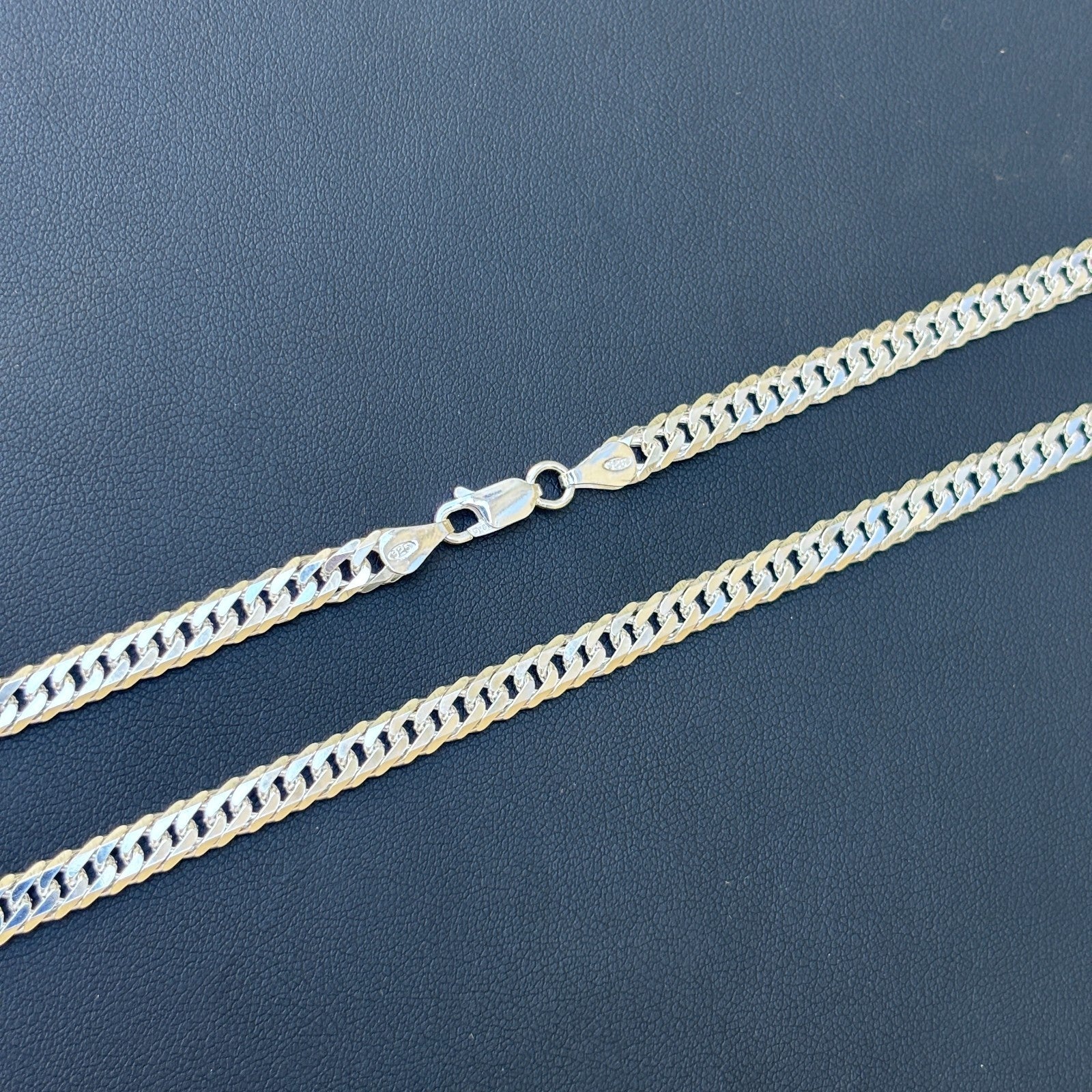 Collar de cadena doble de 6 mm en plata de ley 925