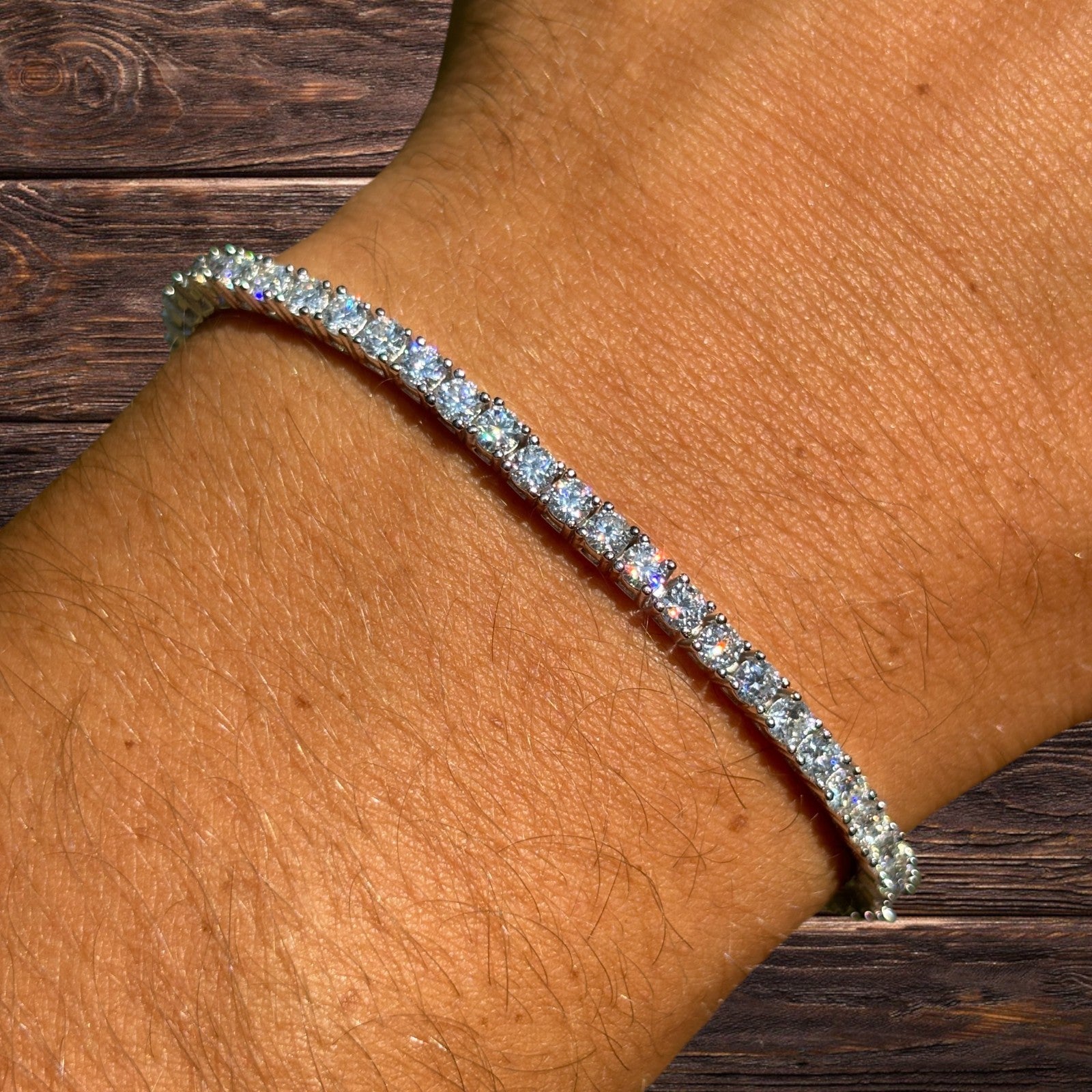 925 Sterling Silver 3mm Tennis Bracelet - CZ Or Moissanite