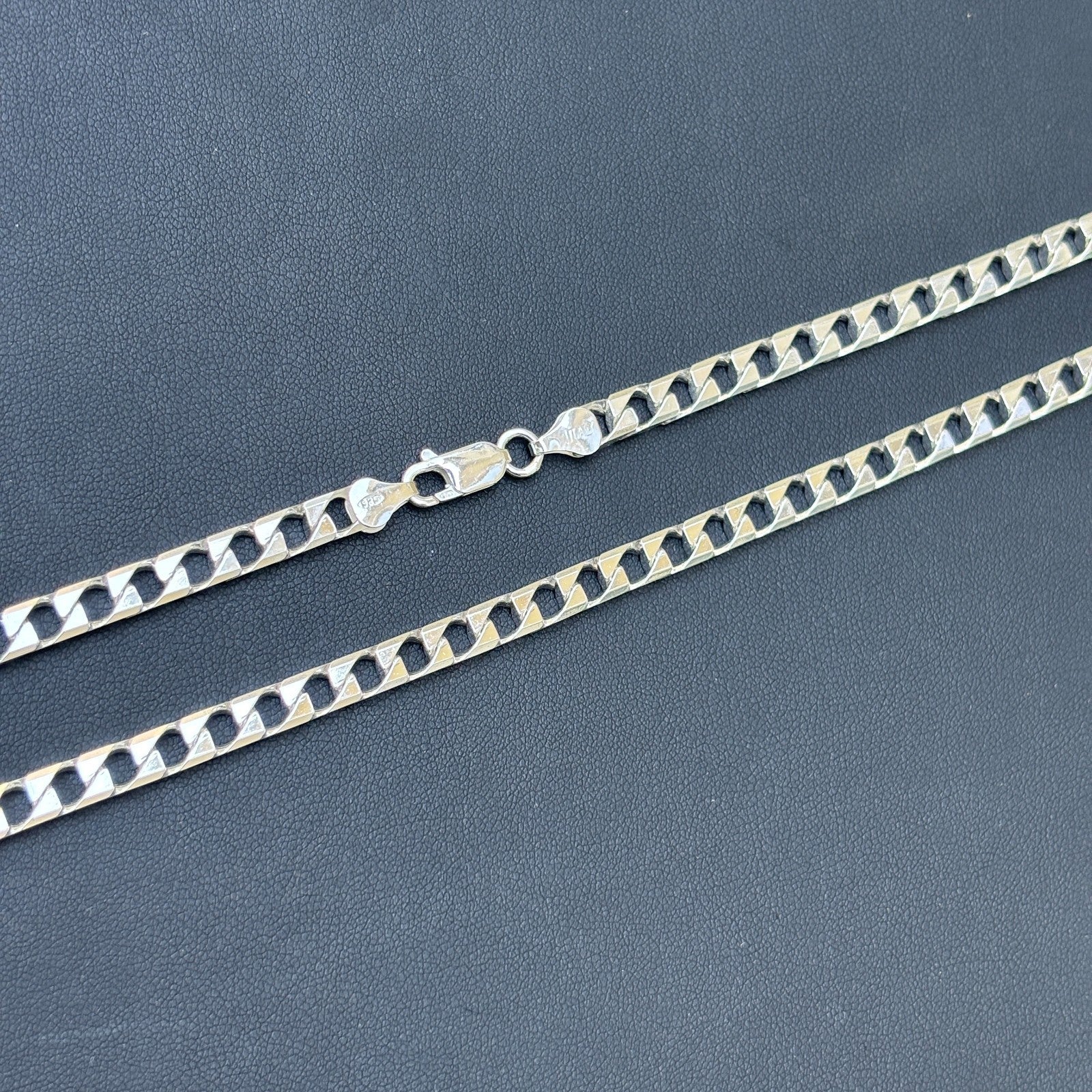 Collier en argent sterling 925 avec chaîne gourmette carrée de 6 mm