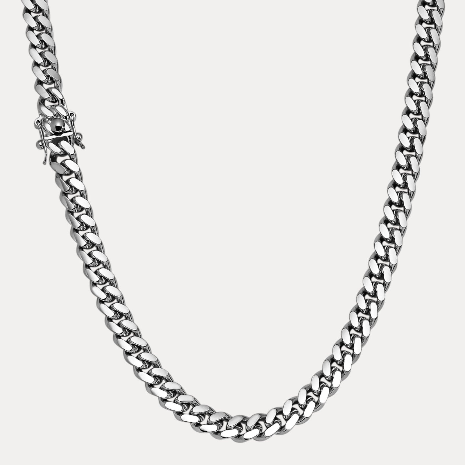 Stainless Steel 10mm Miami Cuban 24 White Gold Necklace – MMJ Stainless Steel 10mm Miami Cuban 24 White Gold Necklace – MMJ