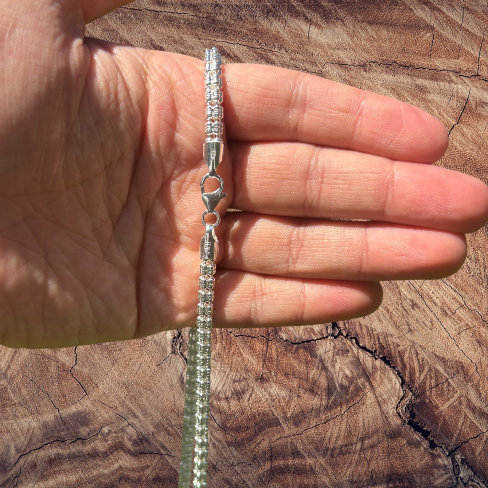 925 Sterling Silver 5-Link Ice Chain Necklace