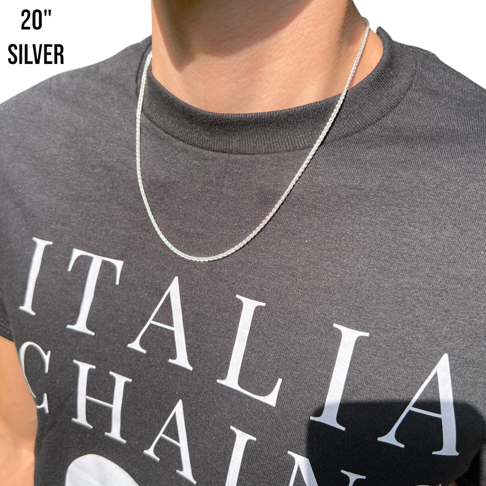 925 Sterling Silver 2mm Wheat Chain Necklace