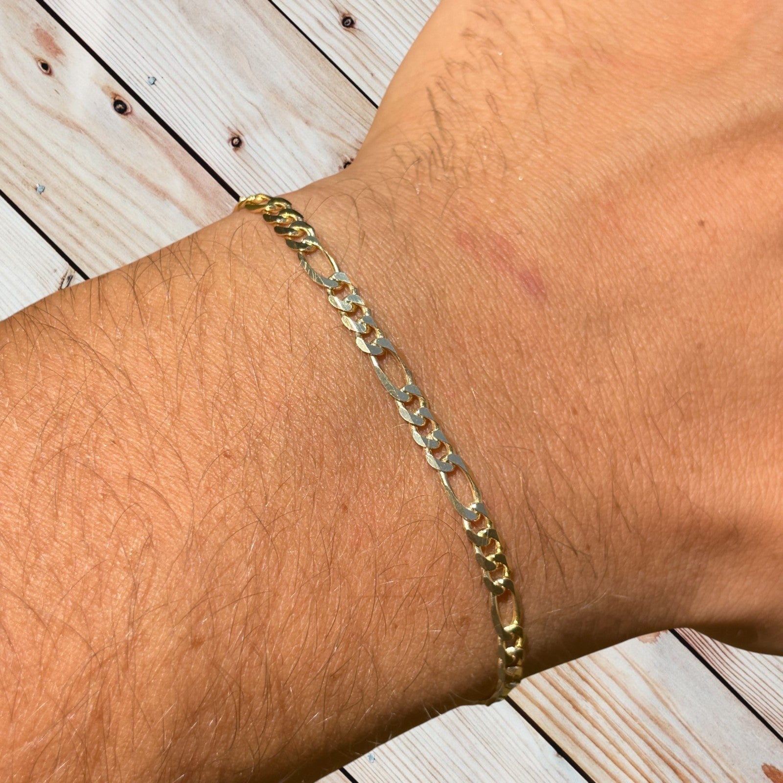 925 Sterling Silver 3.5mm Figaro Bracelet