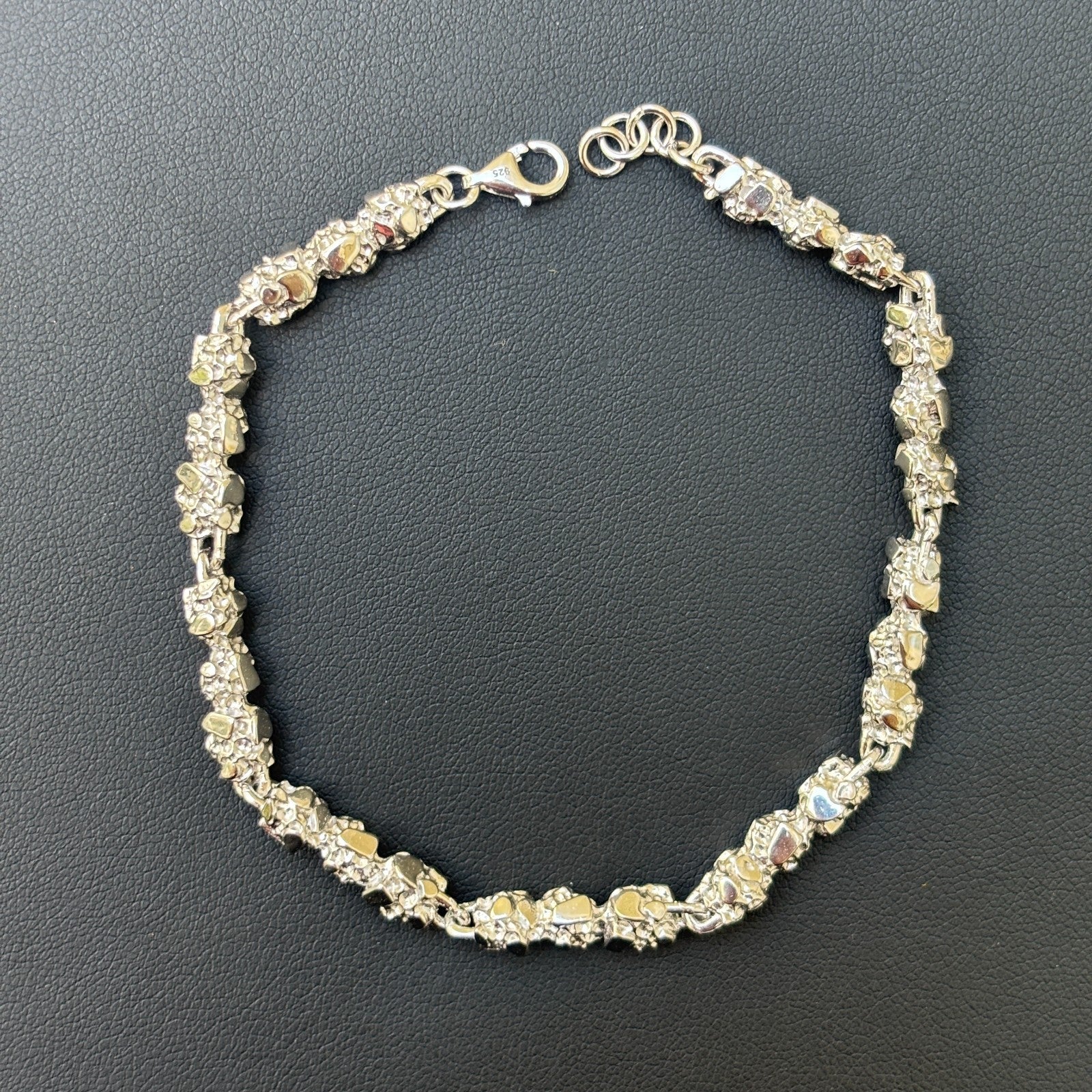 Pulsera de pepitas de plata de ley 925 de 5 mm