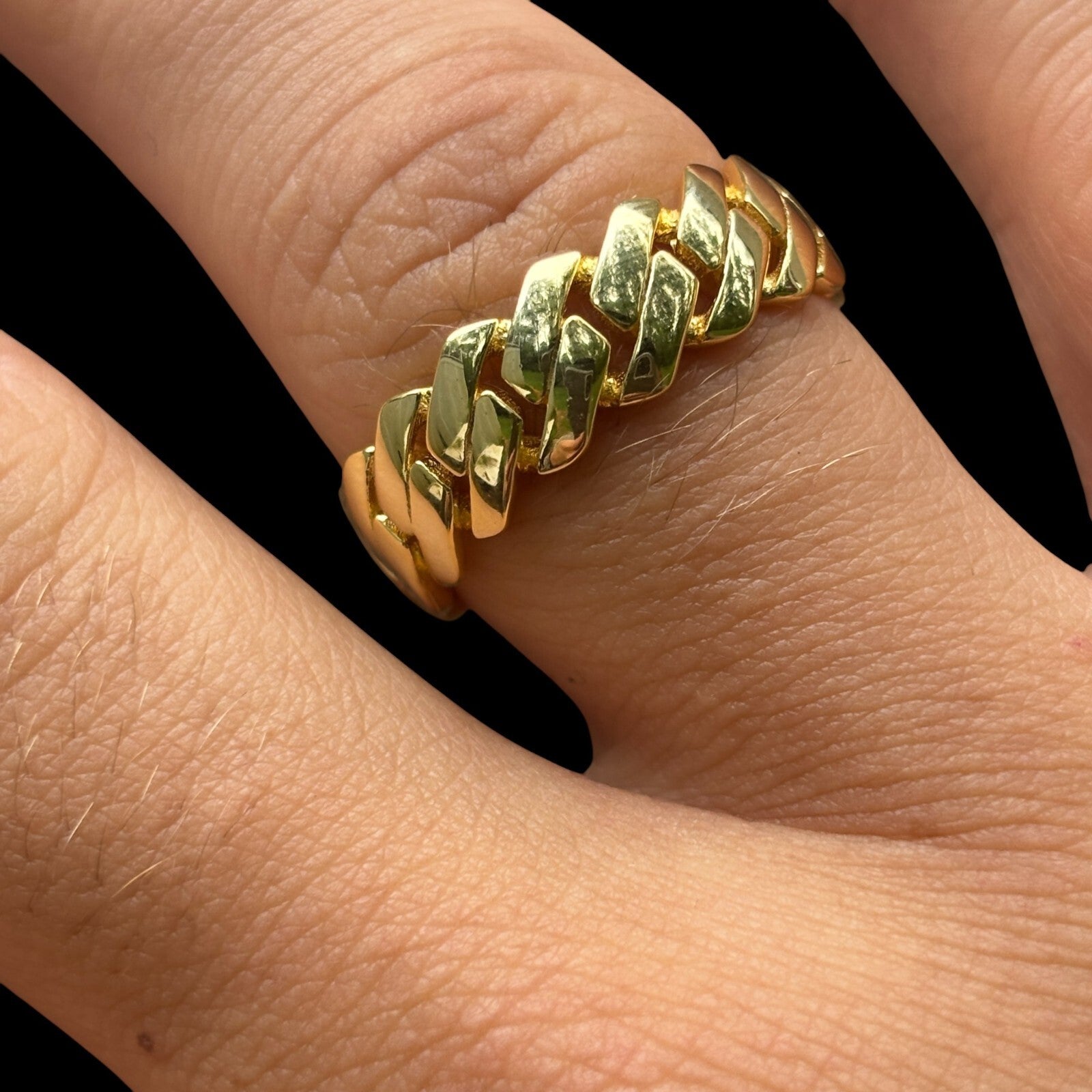 925 Sterling Silver Prong Cuban Ring