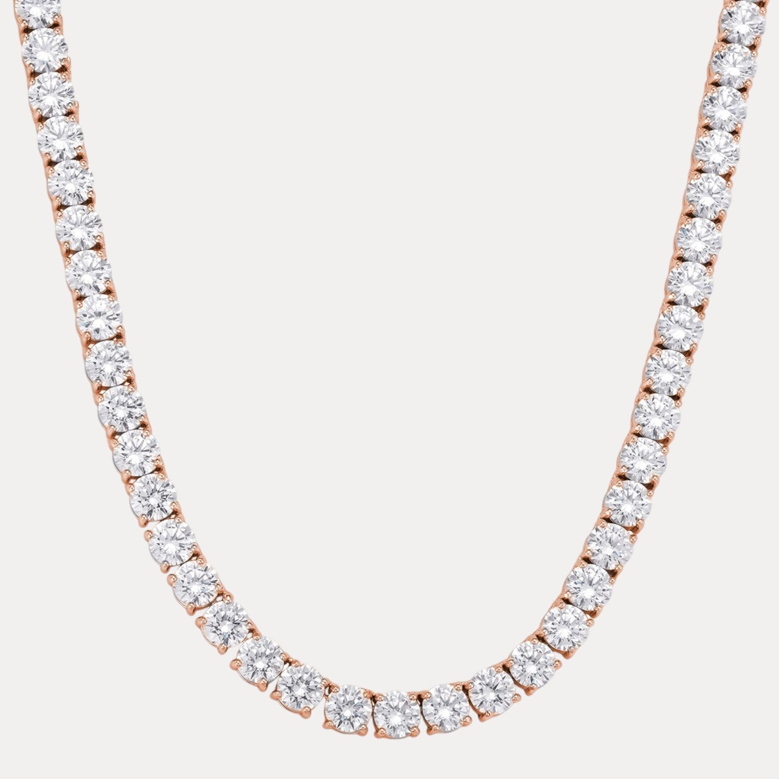 Collier chaîne tennis 7 mm en argent sterling 925 avec zircone cubique ou moissanite