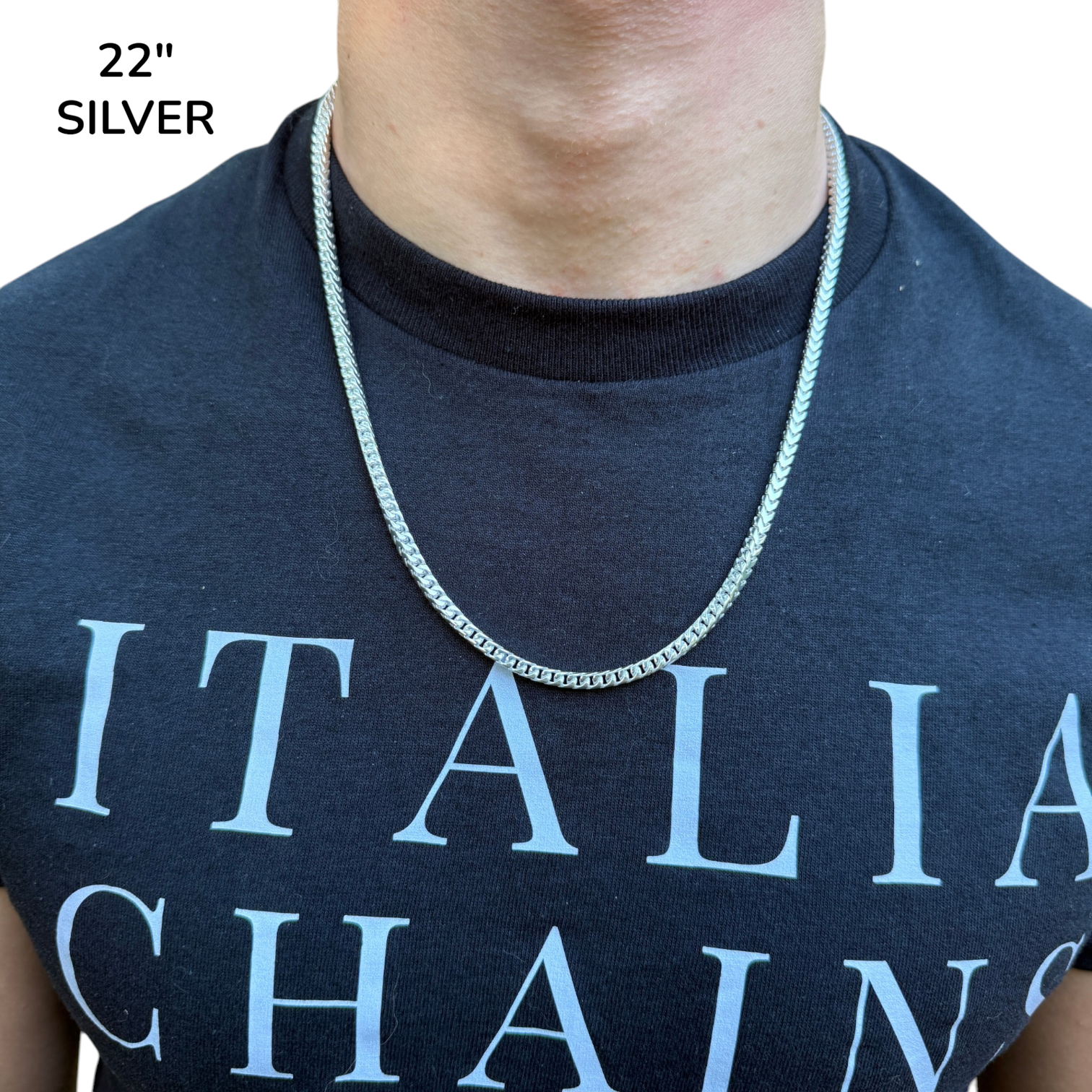 925 Sterling Silver 4mm Box Franco Chain Necklace