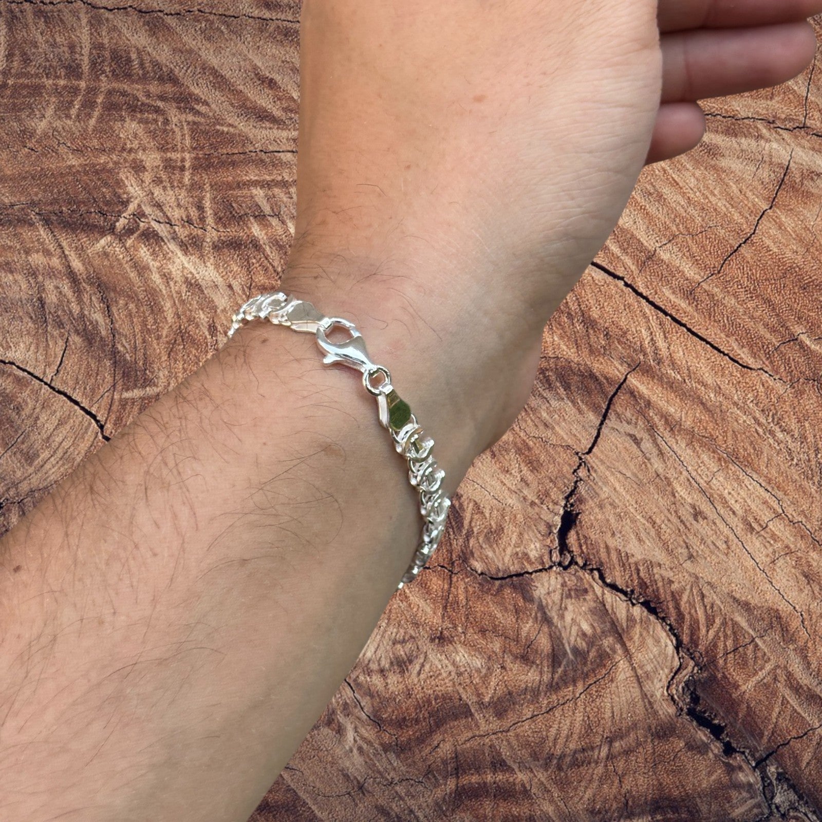 925 Sterling Silver 6mm Flat Byzantine Bracelet