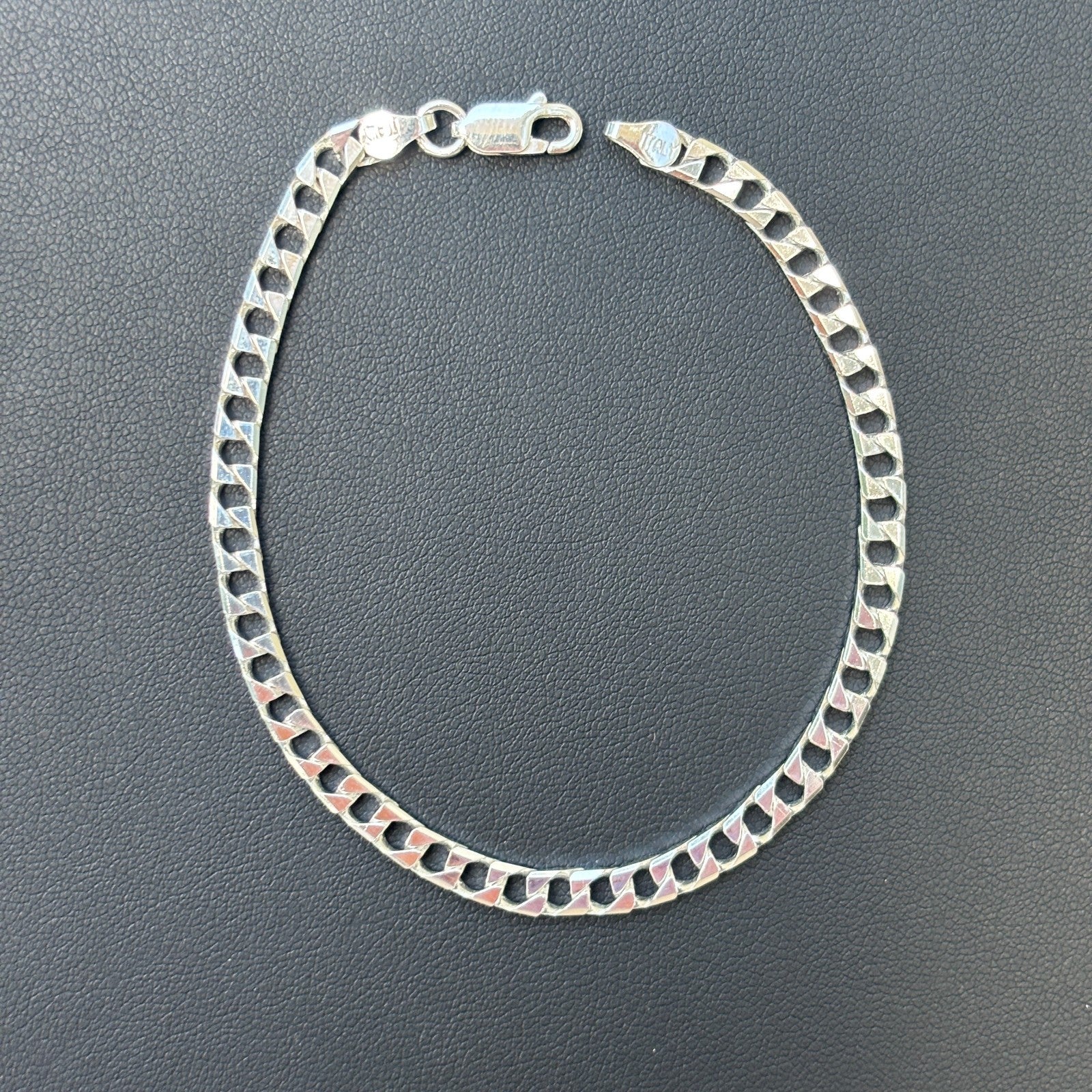 Bracelet gourmette carré en argent sterling 925 de 4 mm