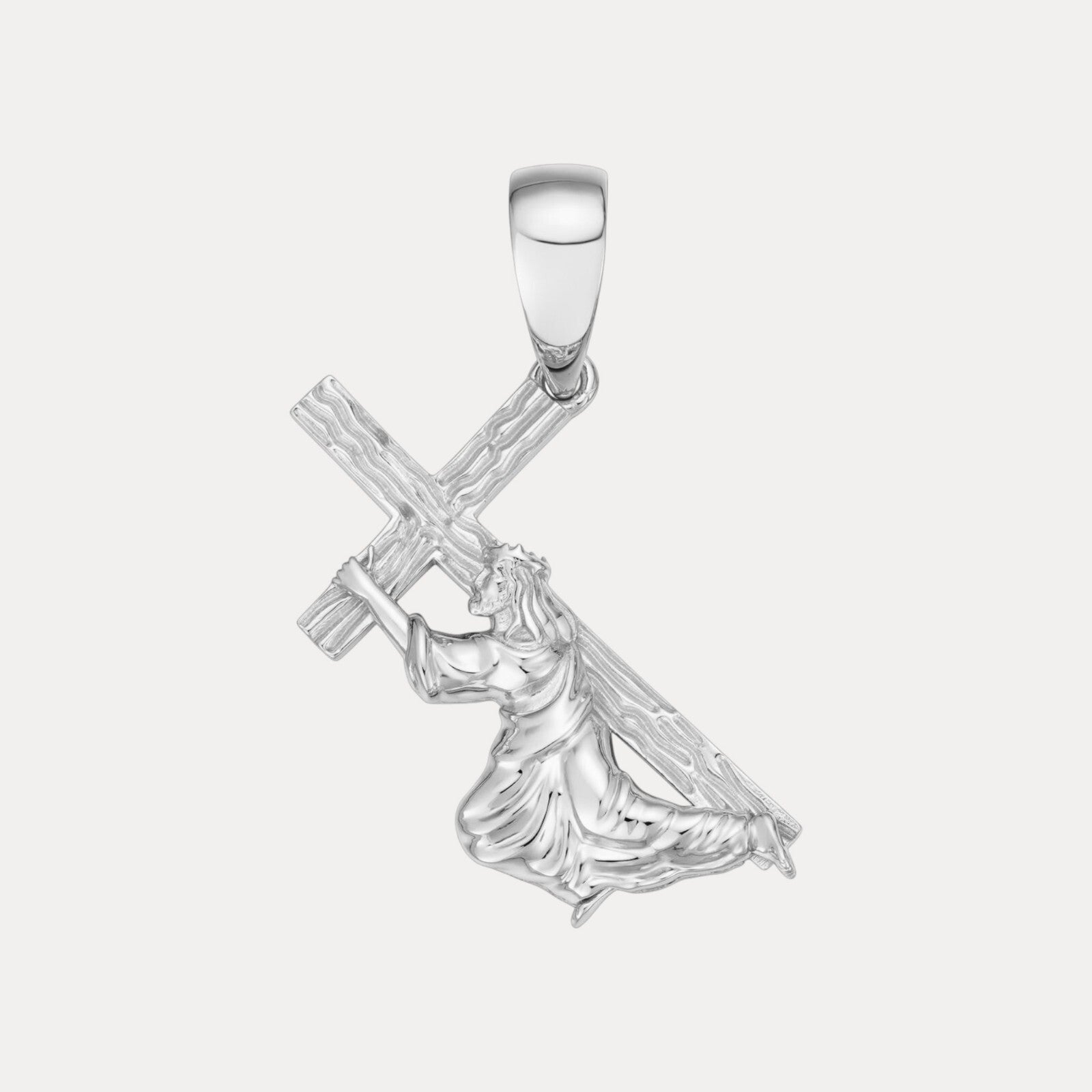 Pendentif Jésus portant une croix en argent sterling 925 - Petit