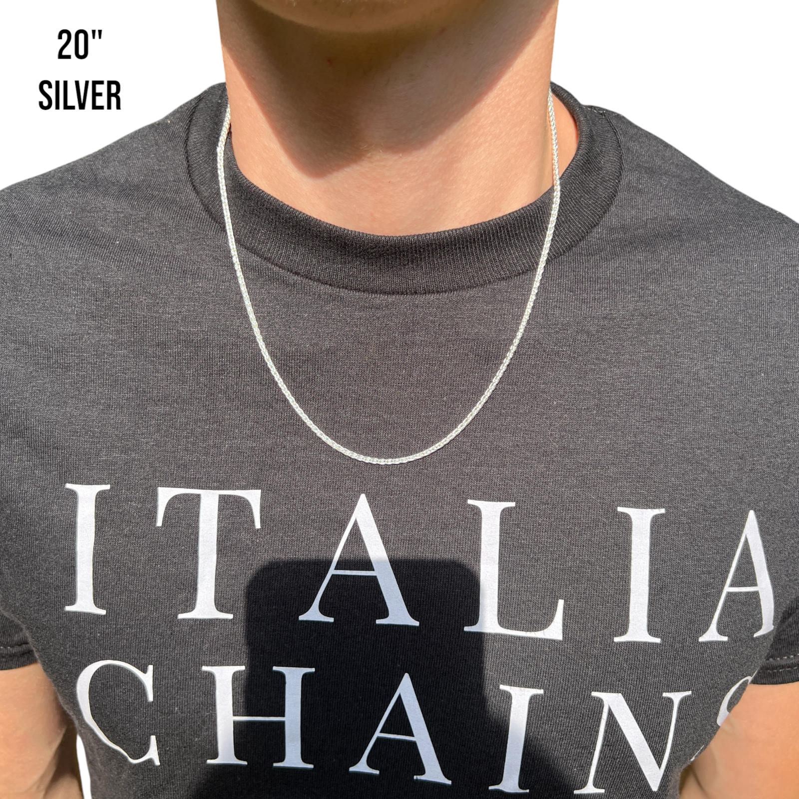 925 Sterling Silver 2mm Wheat Chain Necklace