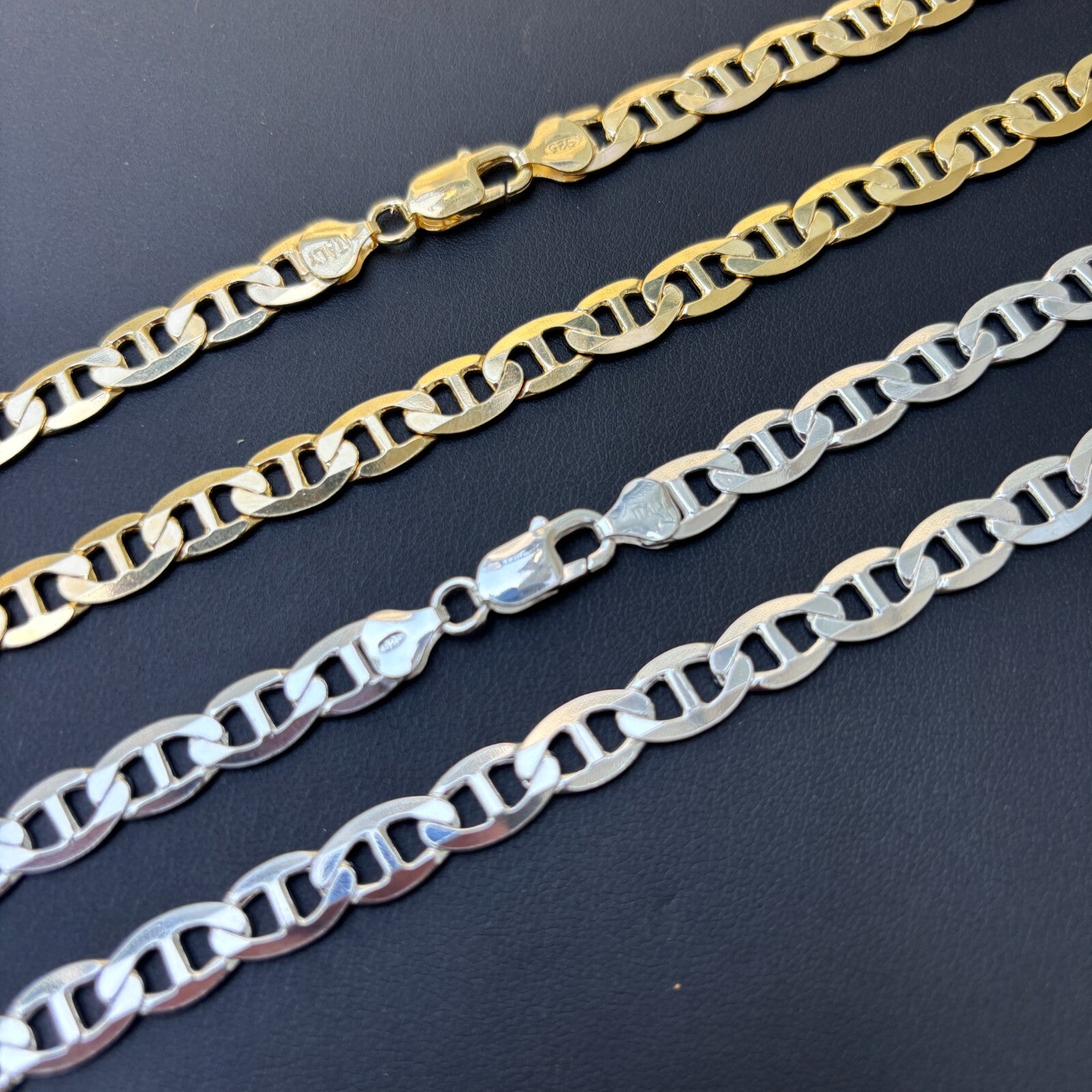 925 Sterling Silver 8mm Mariner Chain Necklace