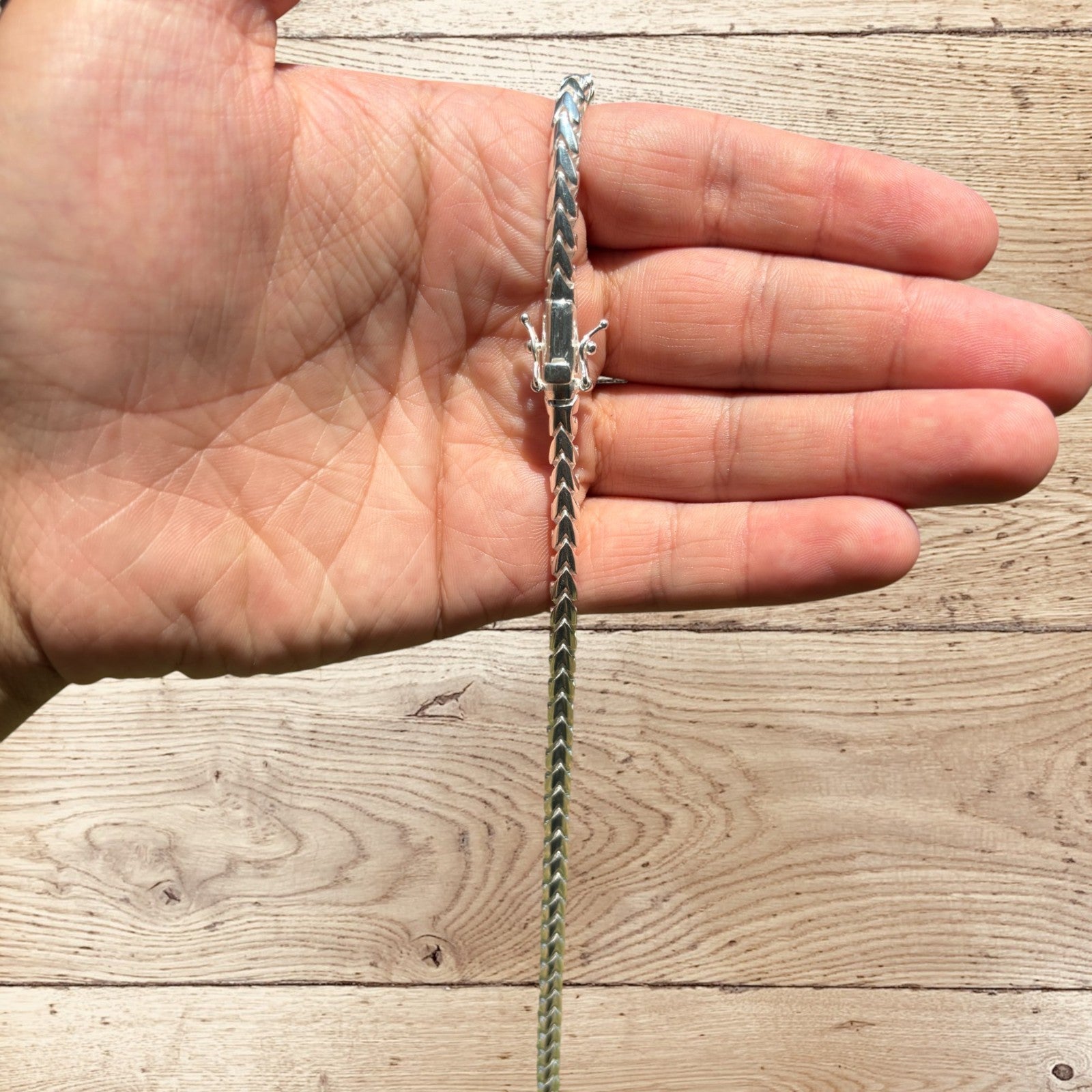 925 Sterling Silver 5mm Rounded Franco Chain Necklace