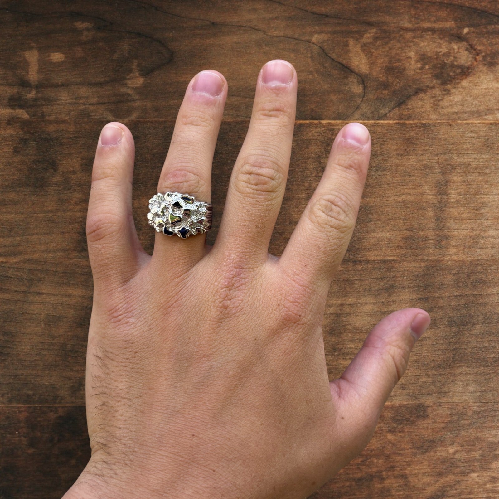 925 Sterling Silver Nugget Ring