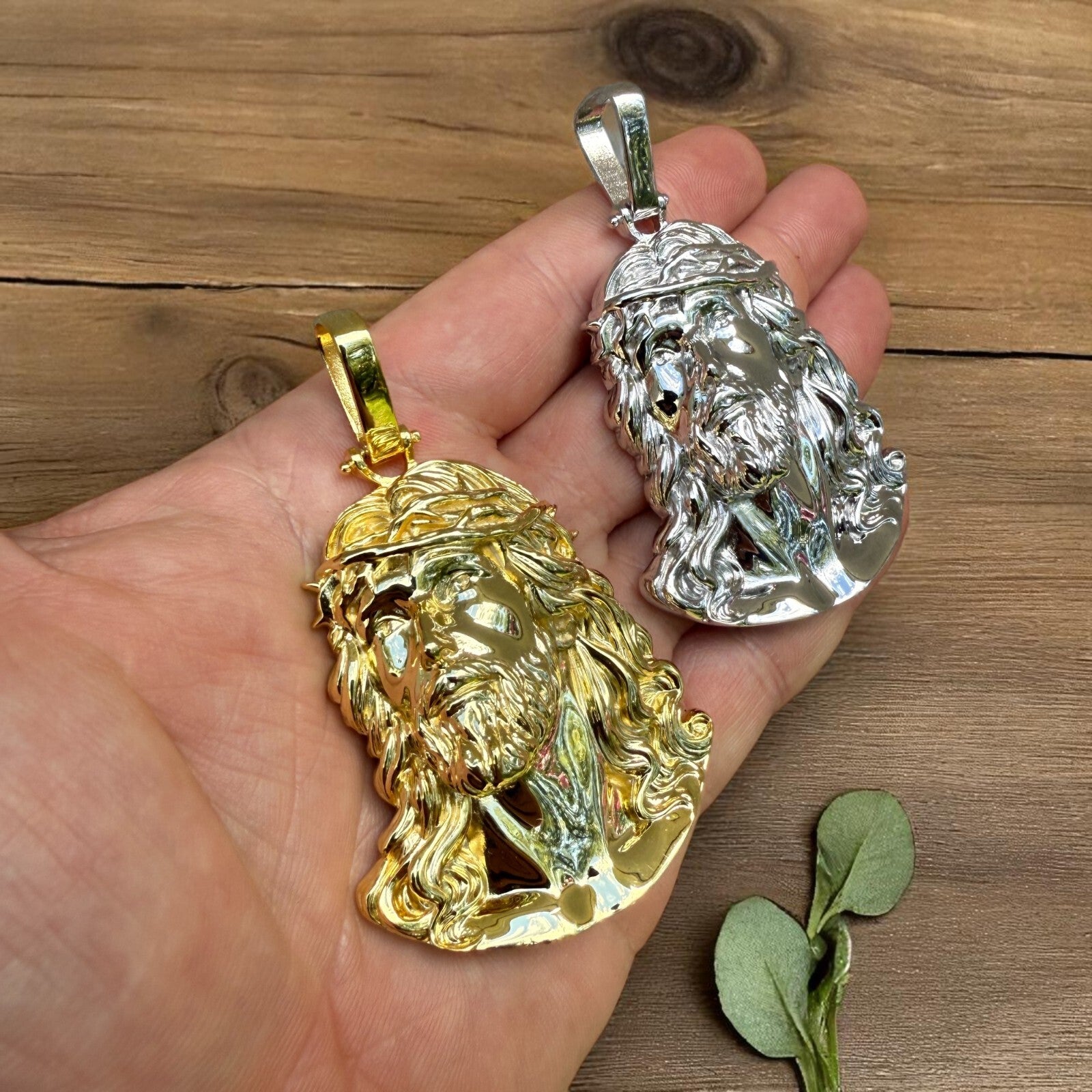 Pendentif en argent sterling 925, pièce de la Passion du Christ Jésus - Grand