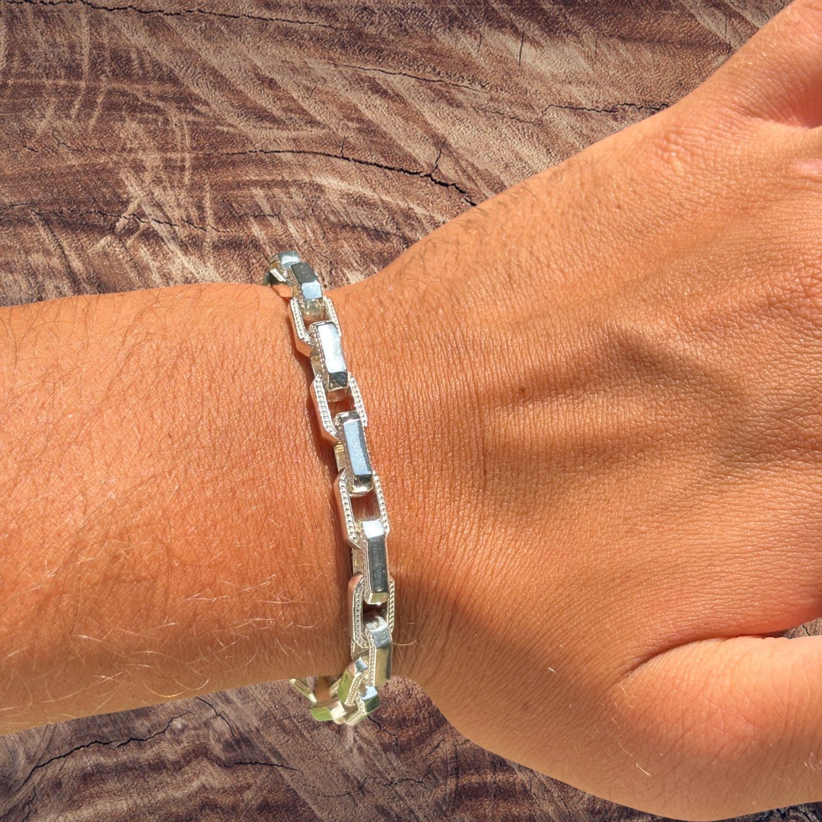 Bracelet Hermès fantaisie en argent sterling 925 de 7 mm